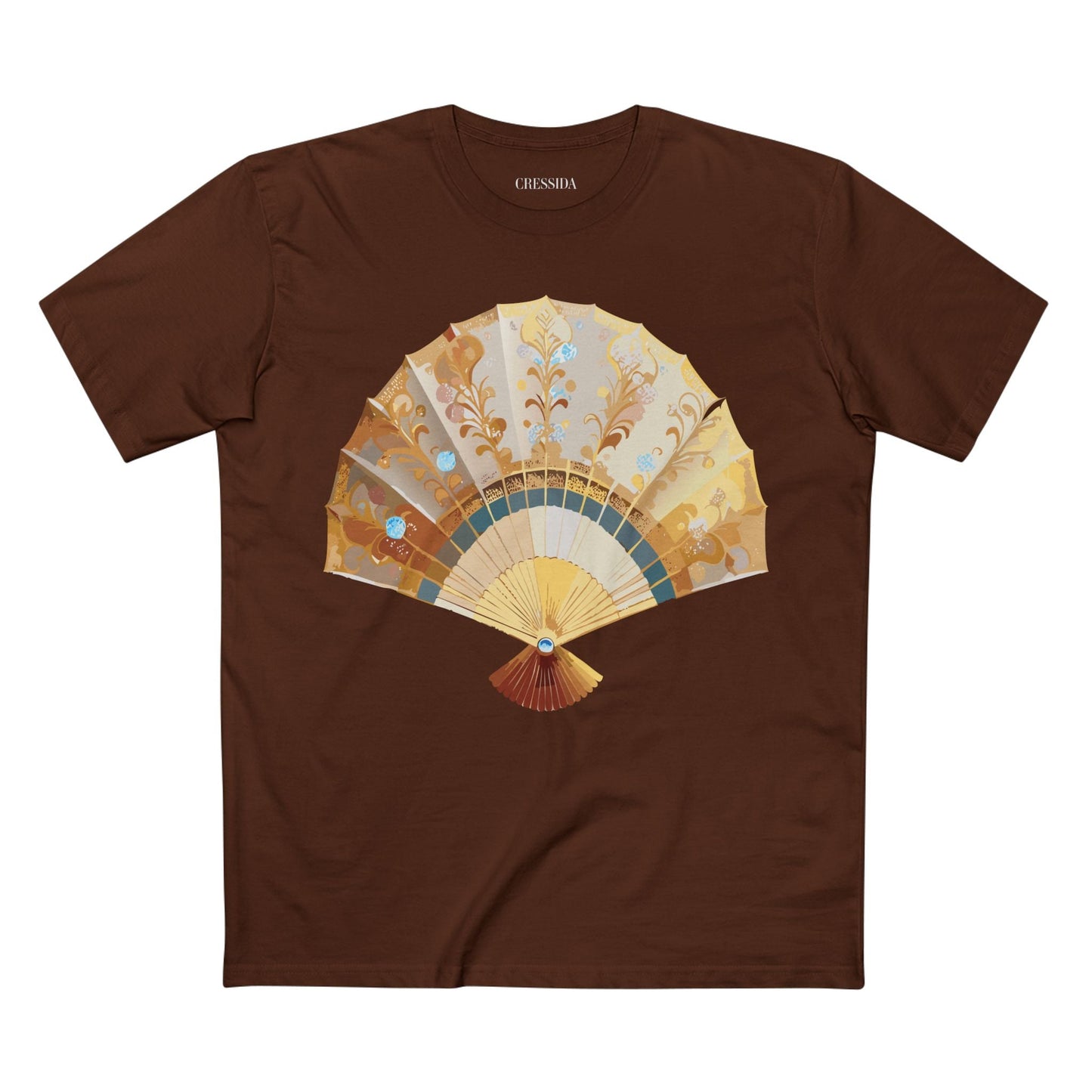 Antique Fan Graphic Design T-Shirt Unisex 100 Cotton Floral Carnival Artwork Tee 21