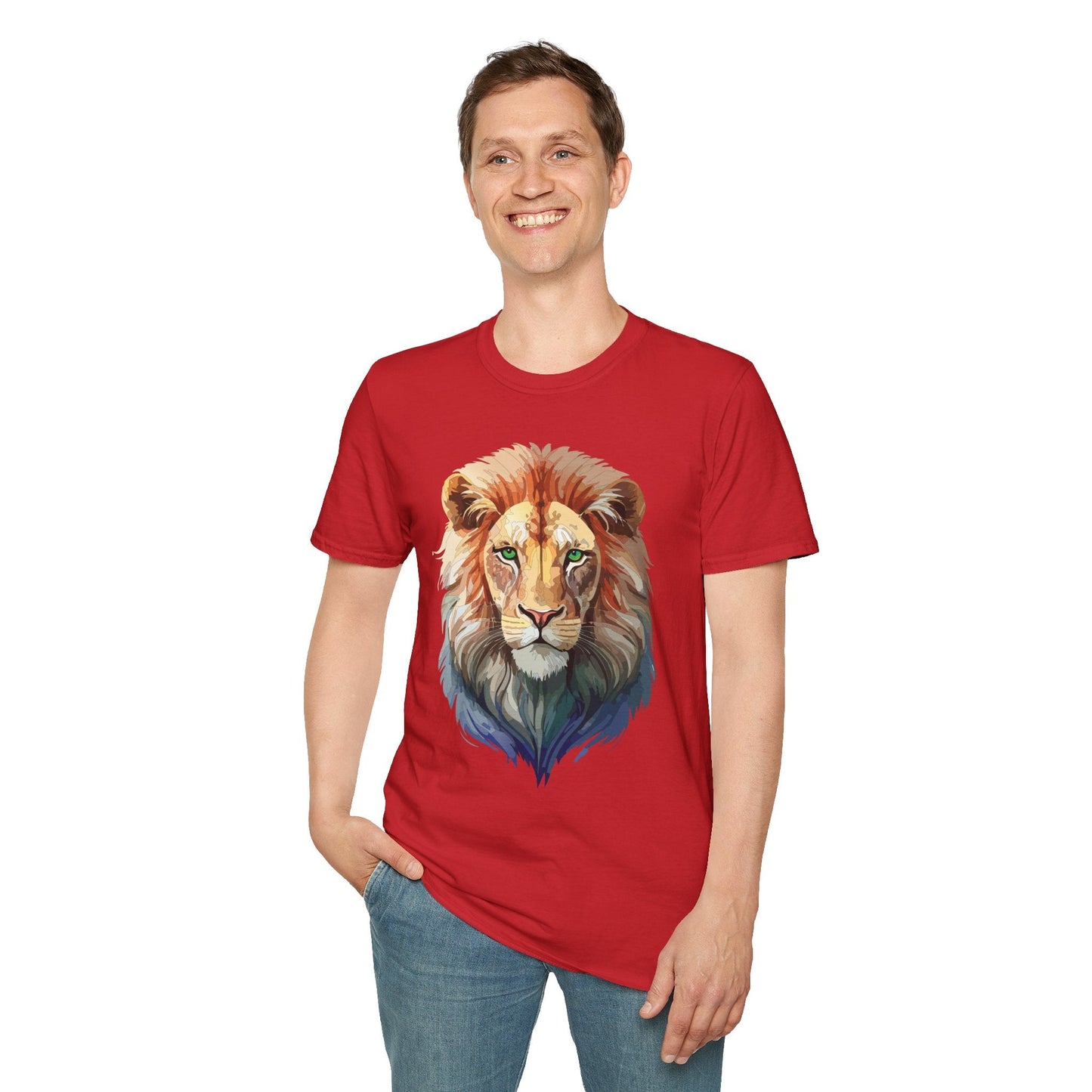 Lion Shirt Unisex Animal Tee Gildan Softstyle 64000 Cotton Tee