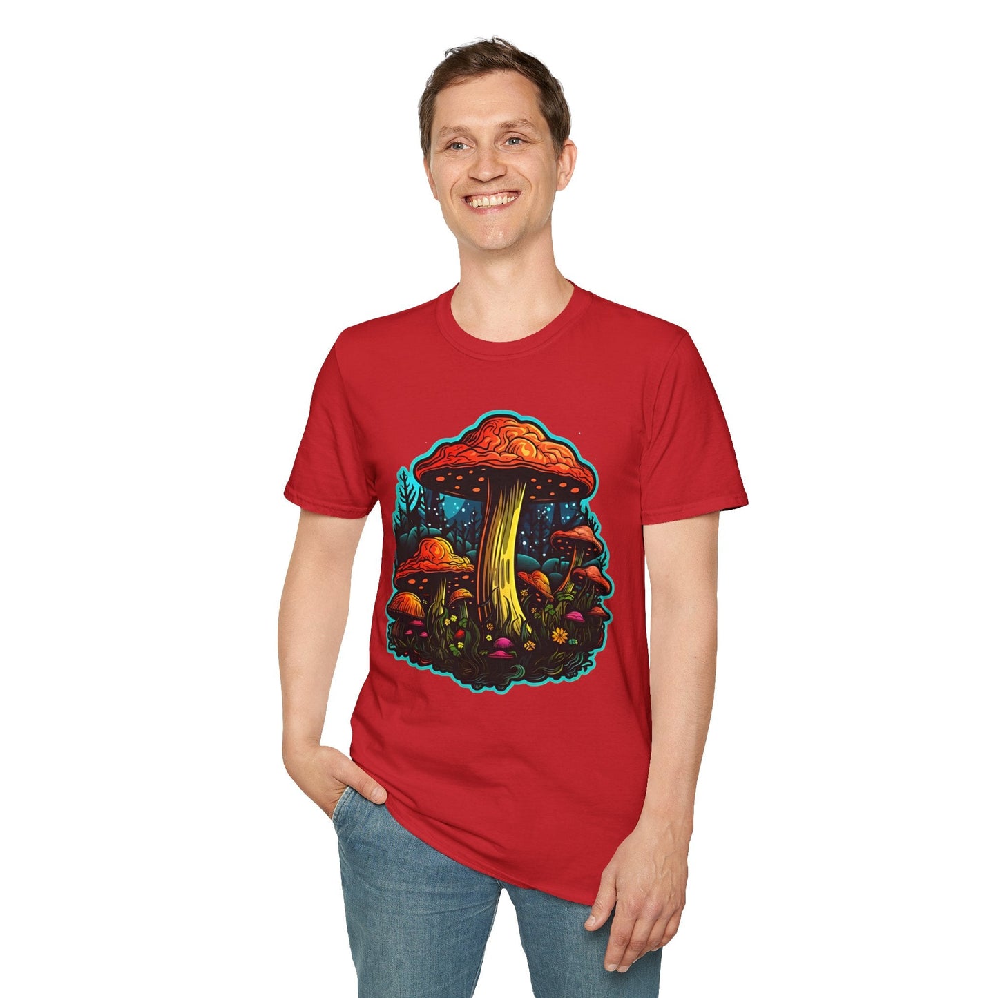 Funny Mashroom Graphic Unisex Softstyle Cotton With Cartoon Illustration Design 22