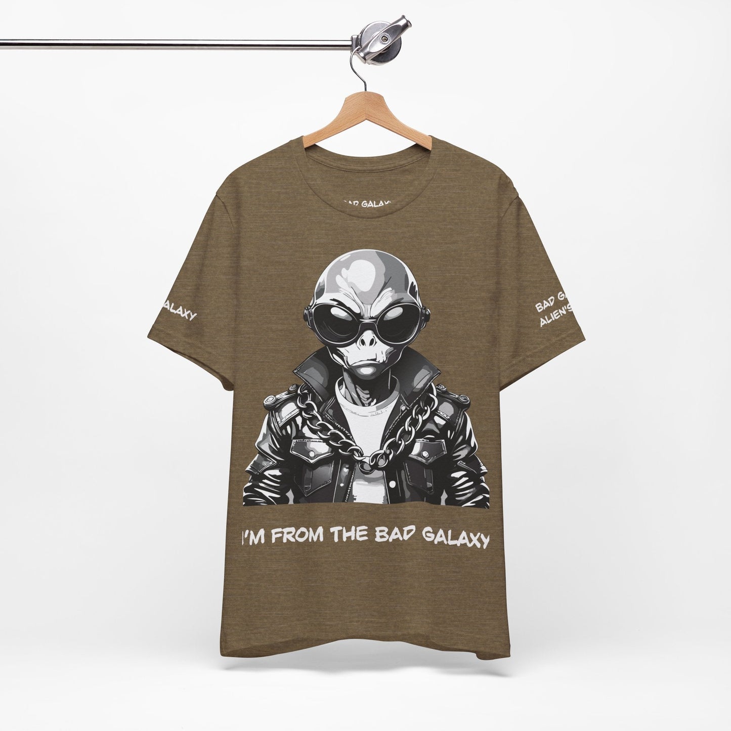 Tee Shirt With Alien From Bad Galaxy 100 Percent Cotton Made To Order Eco Friendly Inks Tee