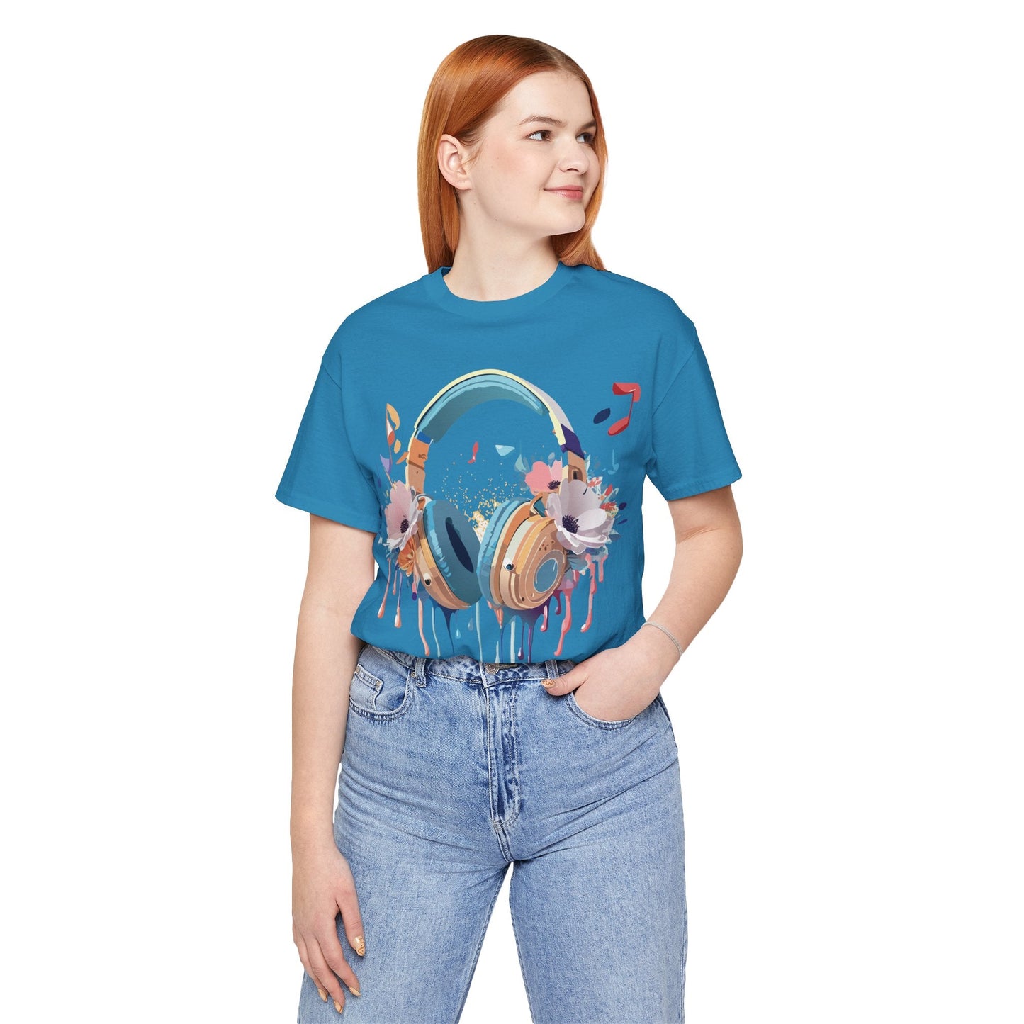Music Graphic Unisex 100 Cotton Vintage Art with Musical Elements Tee 102