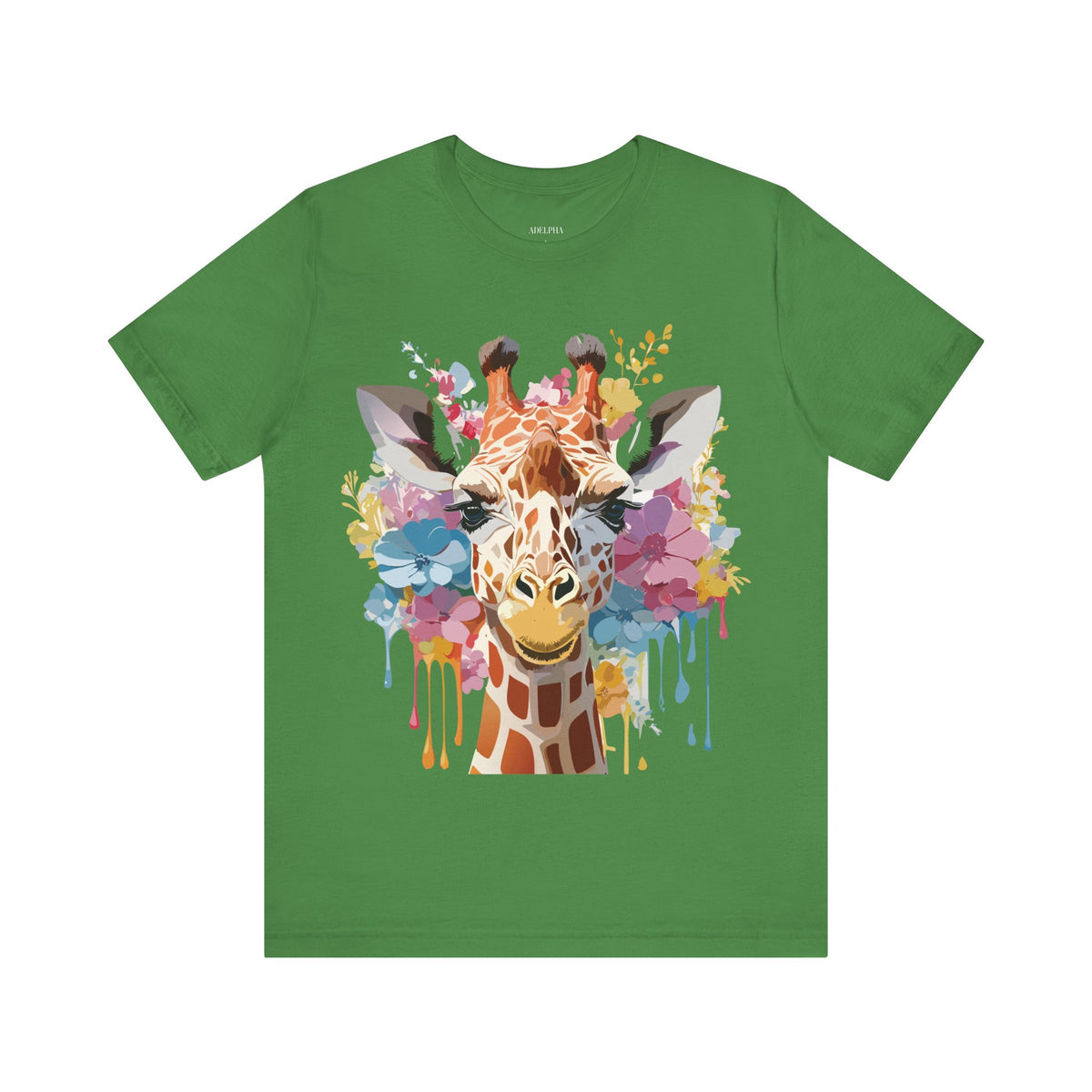 Giraffe Graphic Unisex Cotton Bella+Canvas Tee with Art Animal Design e20
