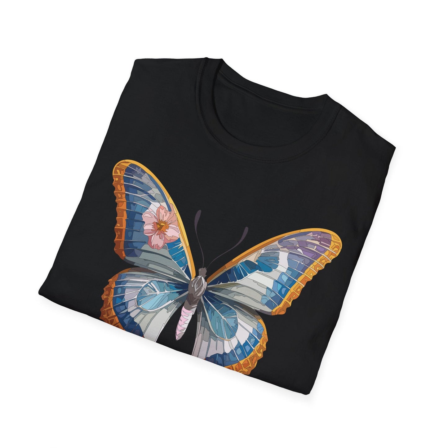 Unisex Butterfly Shirt Softstyle Tee 100 Percent Ring Spun Cotton Monarch Print Tee