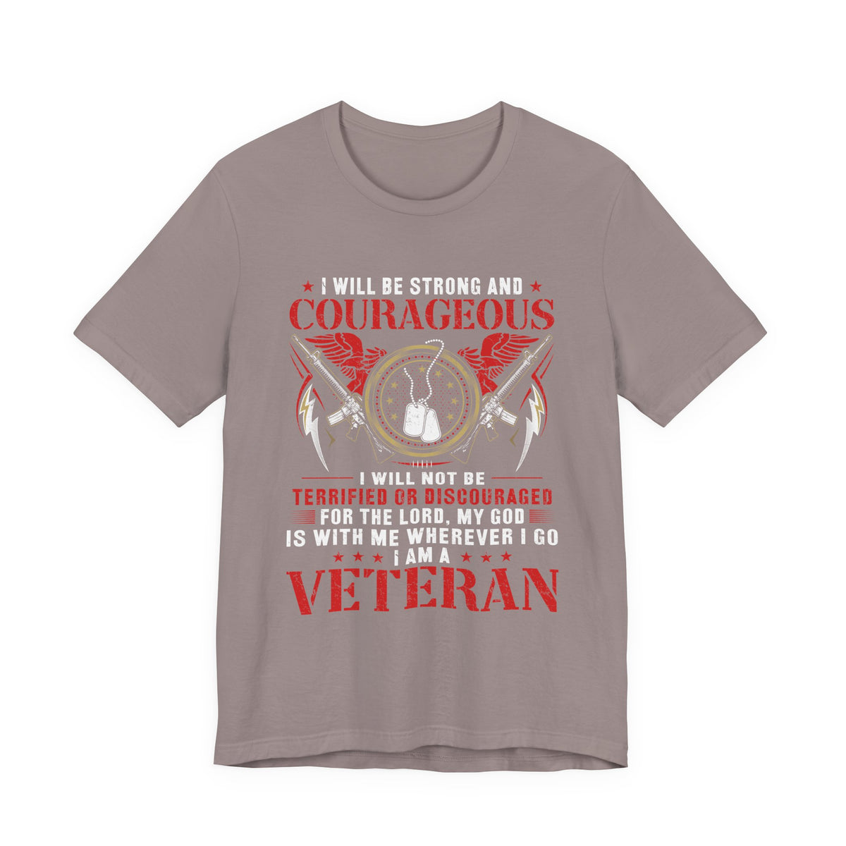 Courageous Veteran Prayer Tee Military Dog Tags Unisex Cotton T-Shirt v37