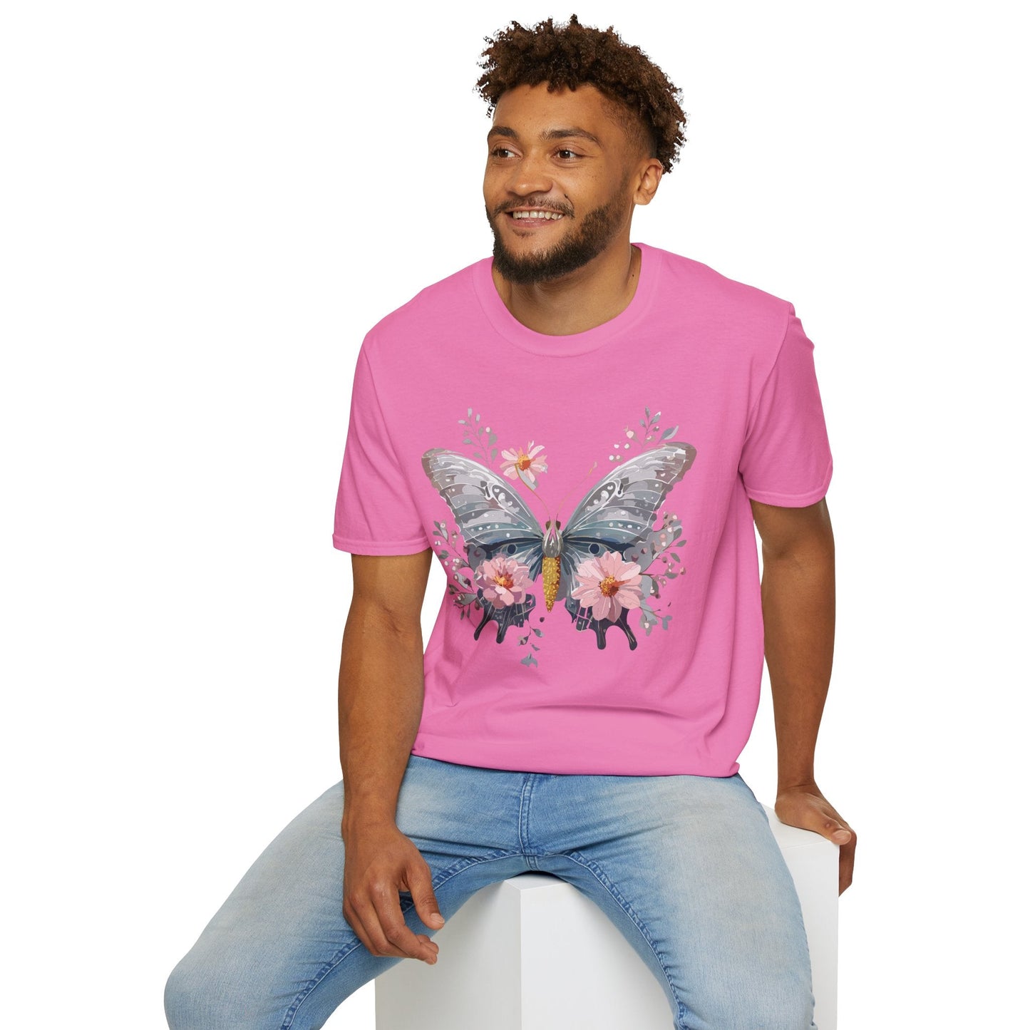 Butterfly Themed Unisex T Shirt Softstyle Monarch Gildan 64000 Ring Spun Cotton Tee