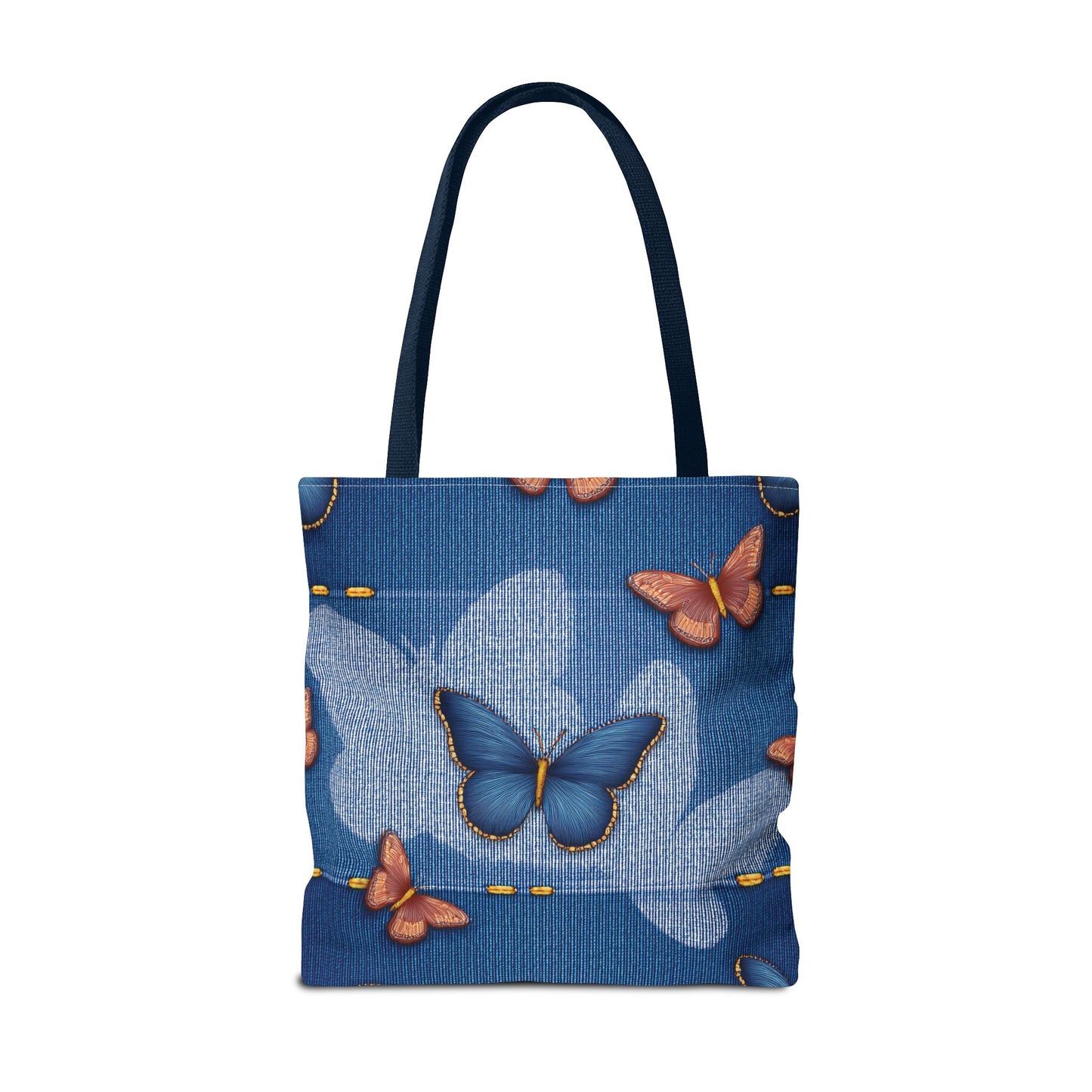 Denim Fabric Imitation Print Unisex Canvas Bag Poly Spun 3 Sizes Tote Bag 176