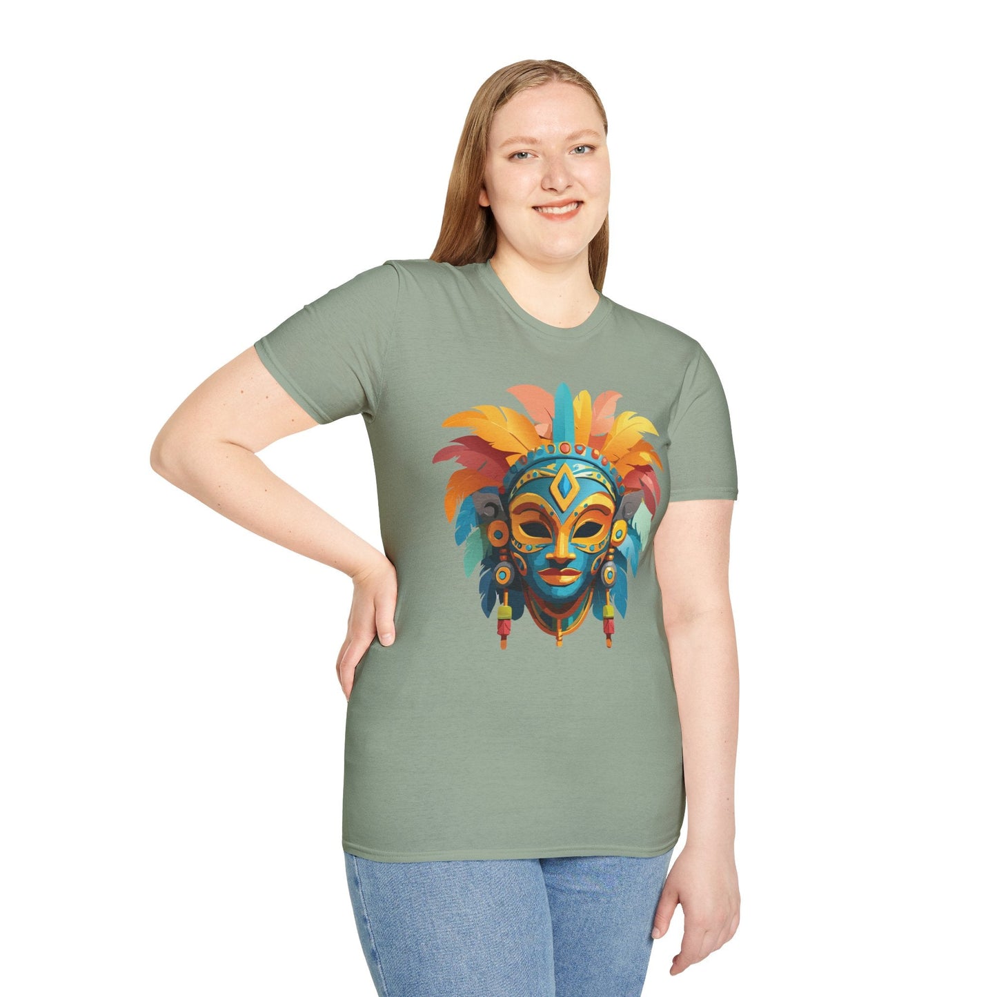 Mask Tee Shirt Unisex Graphic Design Short Sleeve Tee Gildan Softstyle 64000 Ring Spun Cotton