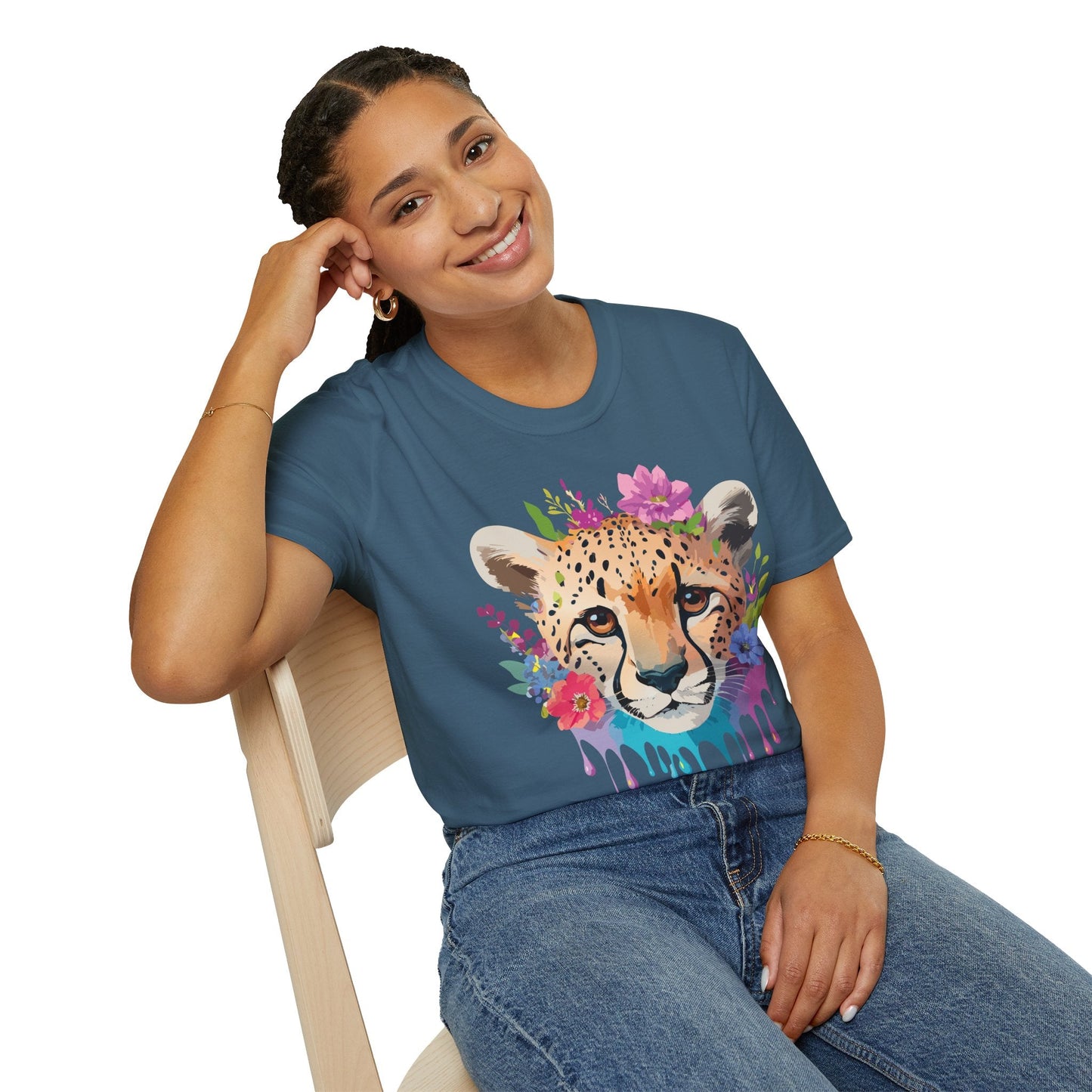 Cheetah Print Unisex Softstyle T Shirt Gildan 64000 Tee For Everyday Comfort