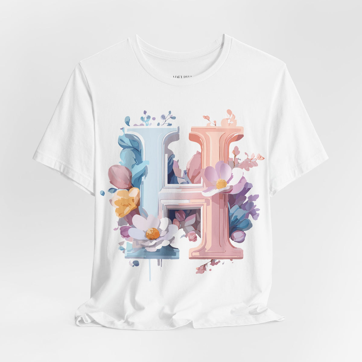 Letter H Graphic Unisex Cotton Bella+Canvas Tee with Art Letter Design