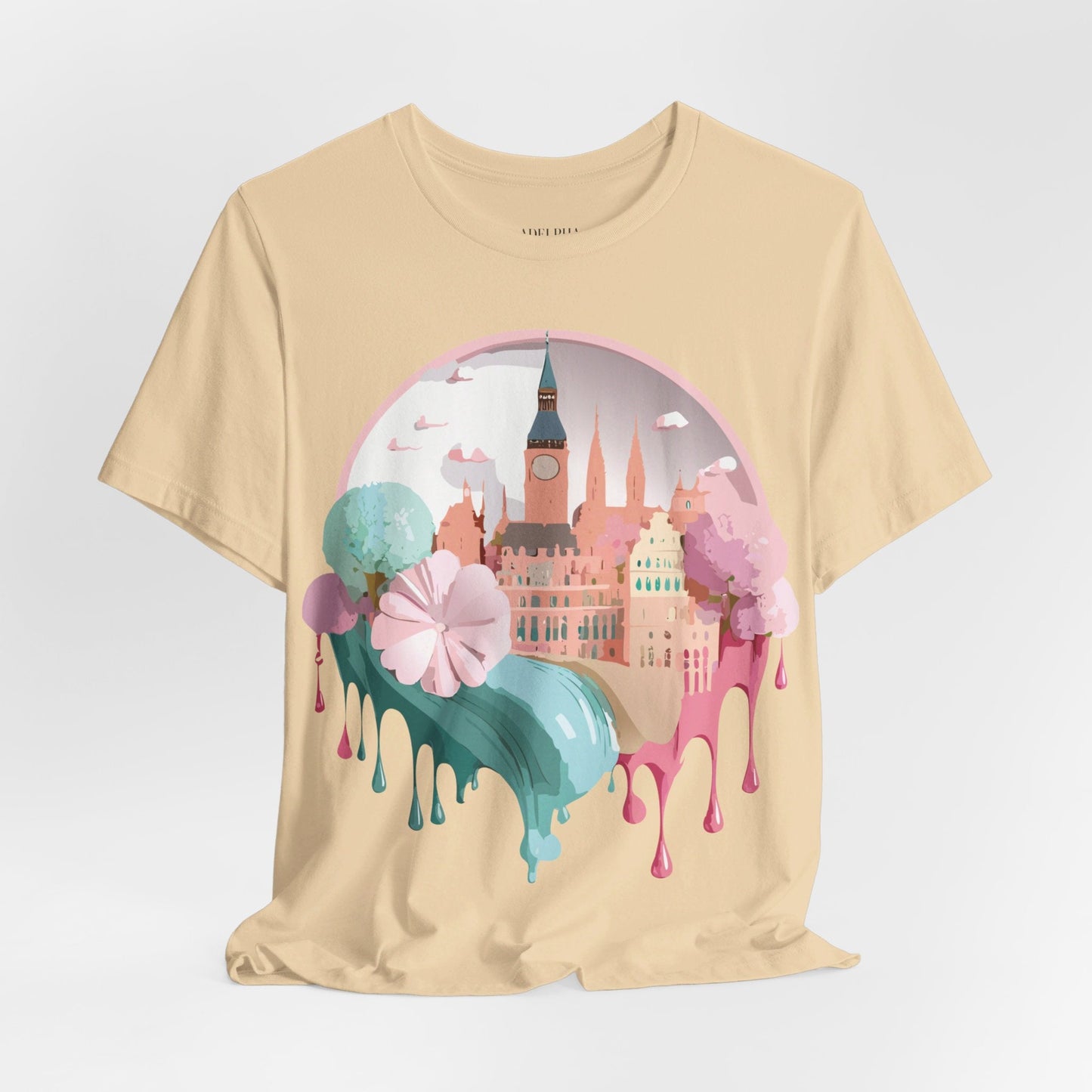 Prague Tourist Shirt Unisex Graphic Tee Featuring Vintage Inspired Art By Adelpha