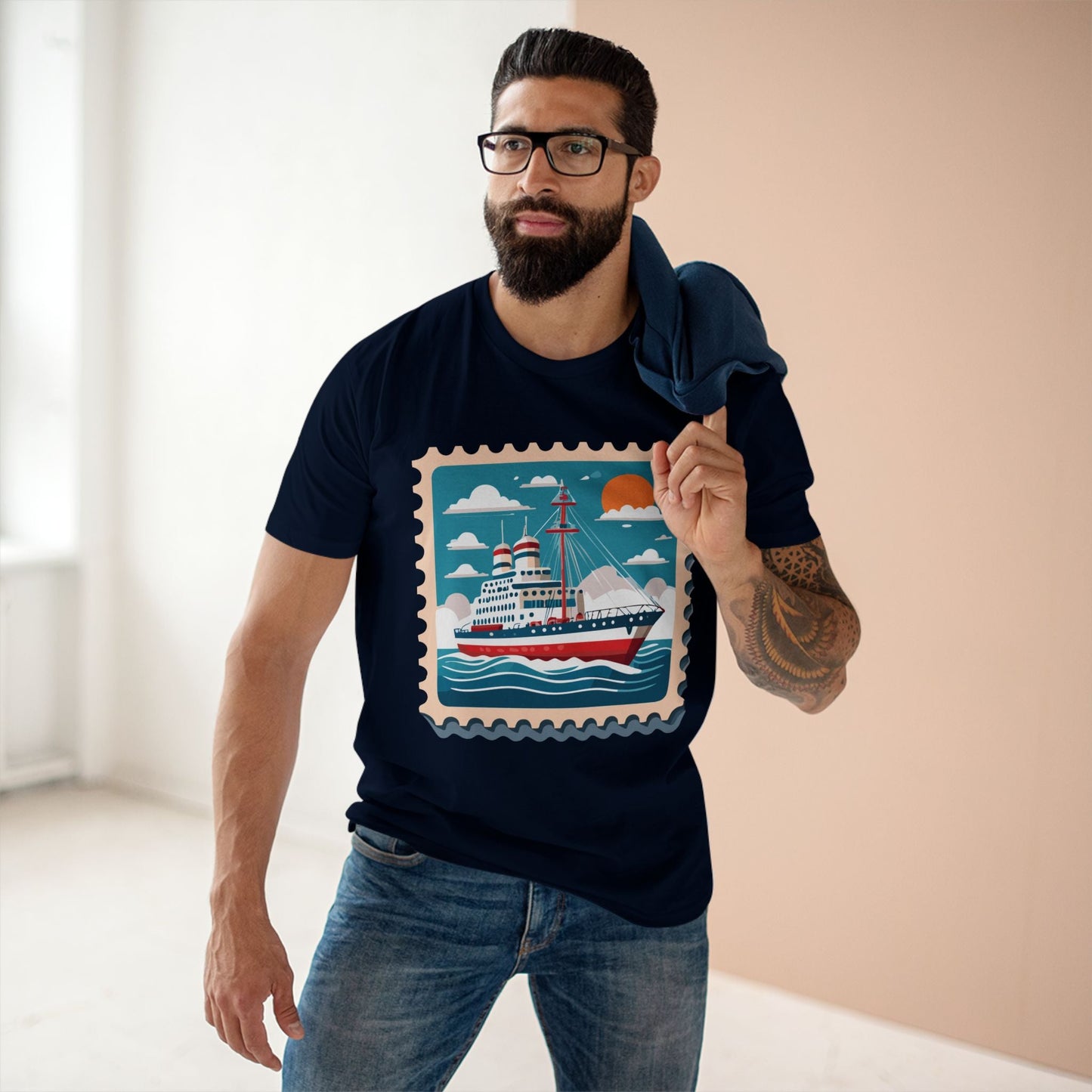 Stamp Shirt Postage Stamp Tee Unisex Premium Cotton Art Design From Retro2Nova Collection PS47