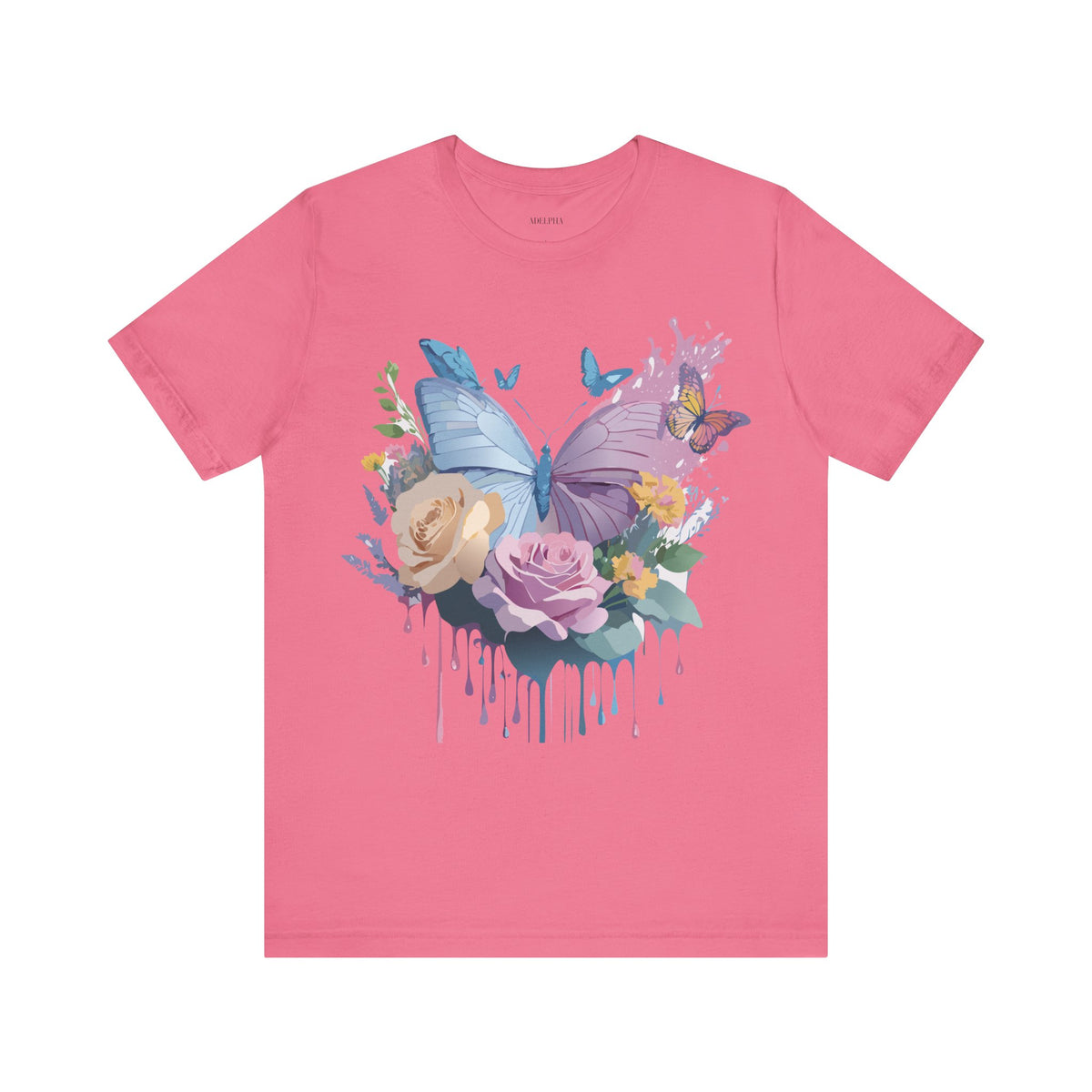 Butterfly Graphic Unisex Cotton Bella+Canvas Tee with Art Design n34