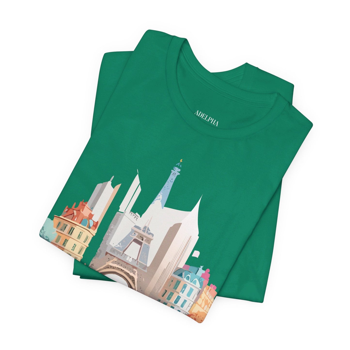 Paris Tourist Graphic Tee Unisex Jersey Short Sleeve Shirt by Adelpha Art Design Vintage Inspired