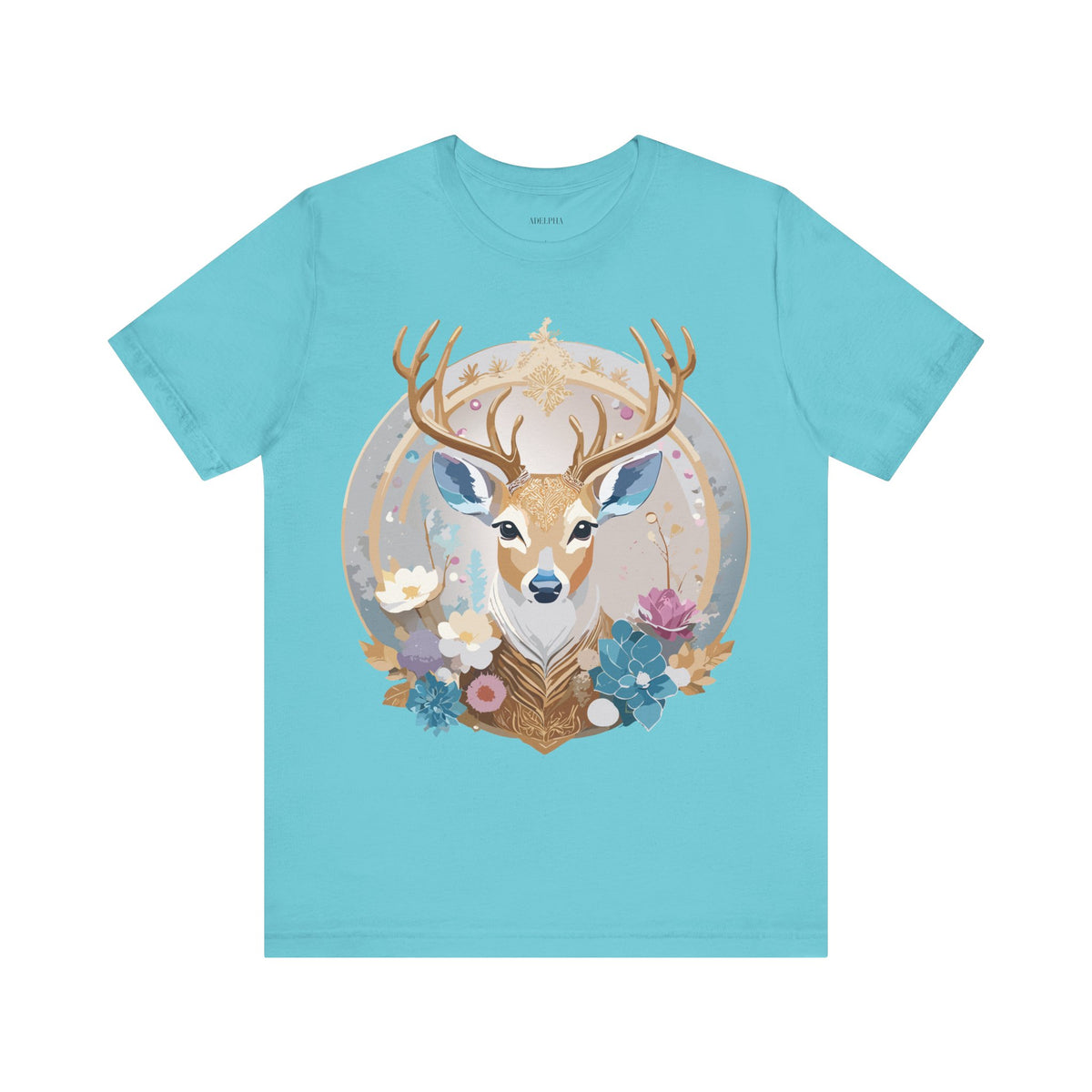 Medallion Graphic Unisex Cotton Bella+Canvas Tee with Floral Art Design m60
