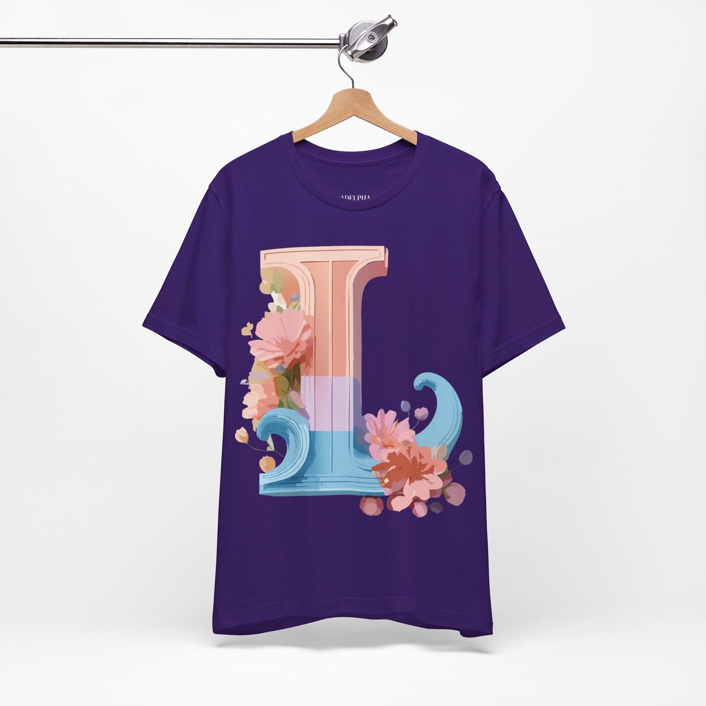Letter L Shirt Unisex Graphic Tee With Vintage Inspired Artwork By Adelpha Premium Quality