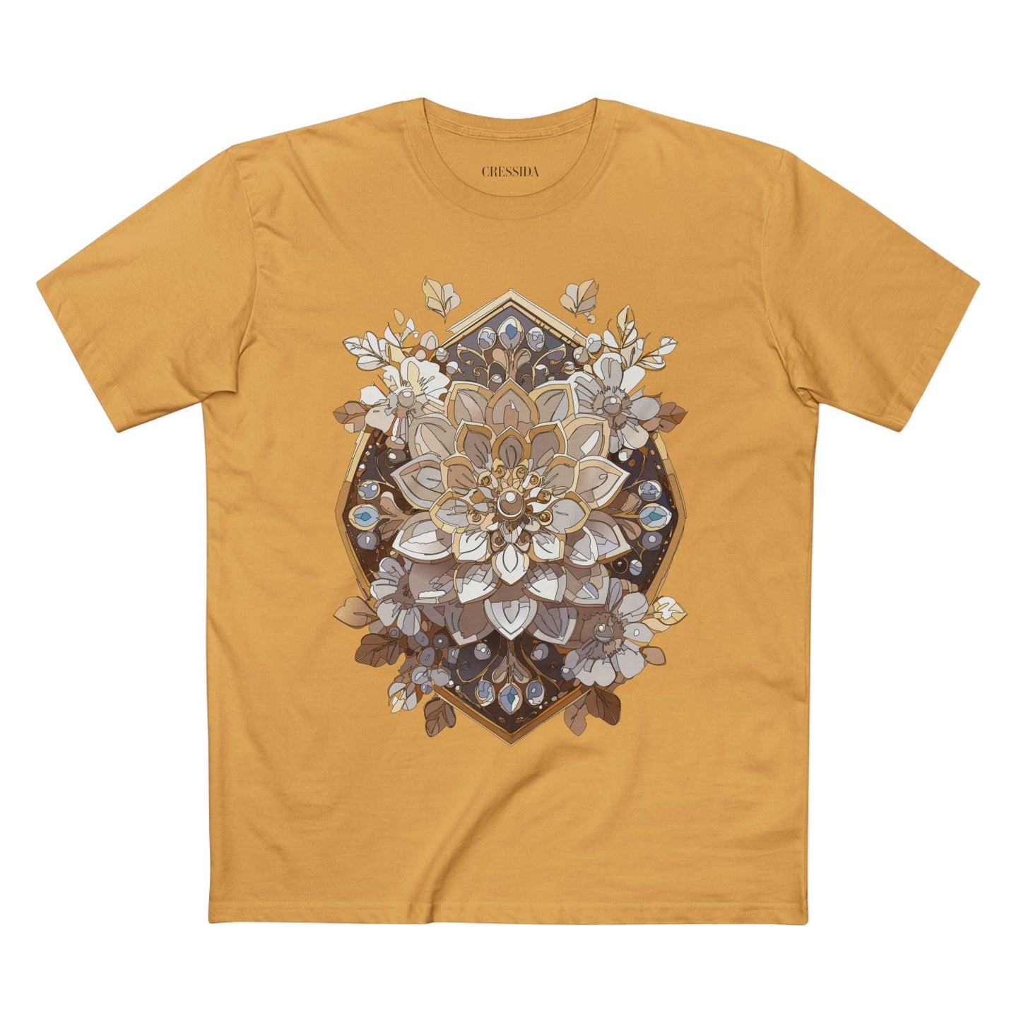 Floral Graphic T-Shirt Unisex 100 Cotton Art Design with Antique Flowers Tee 15