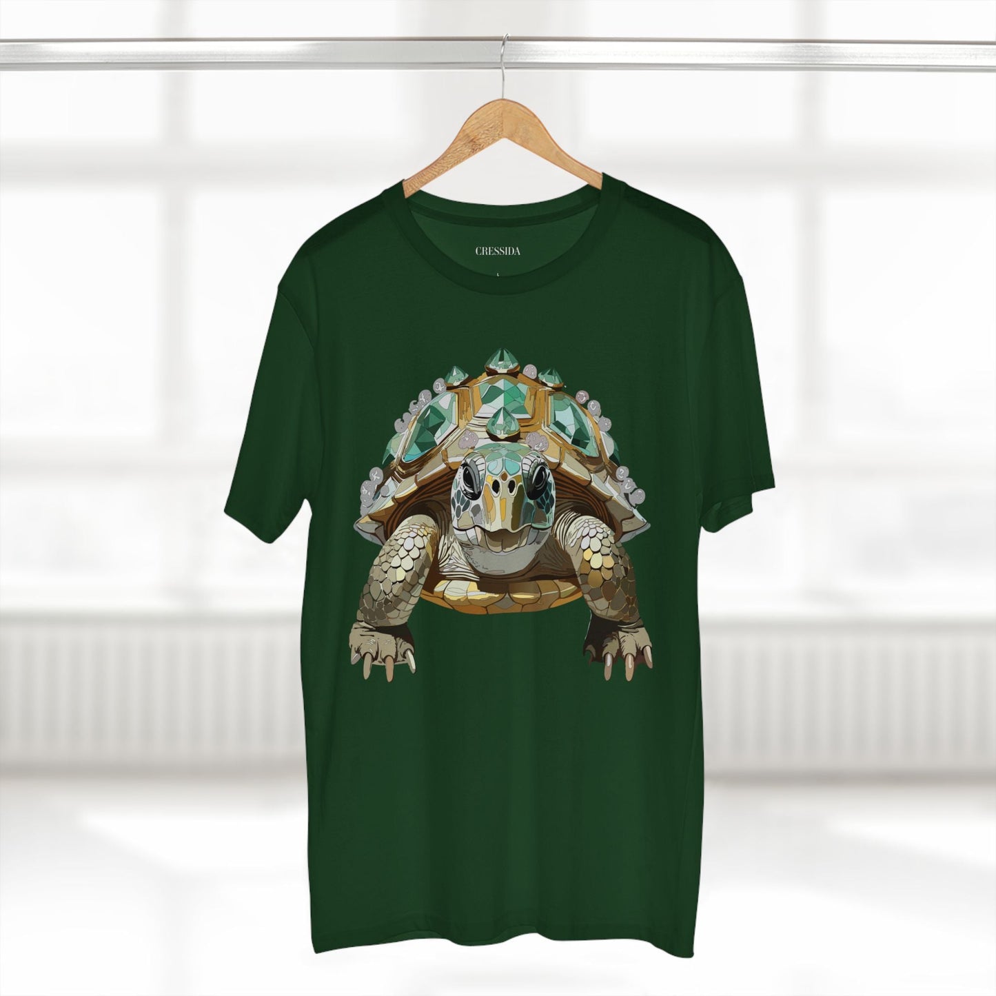 Turtle Graphic Unisex 100 Cotton Tee With Unique Animal Golden Medallion Art Design 29