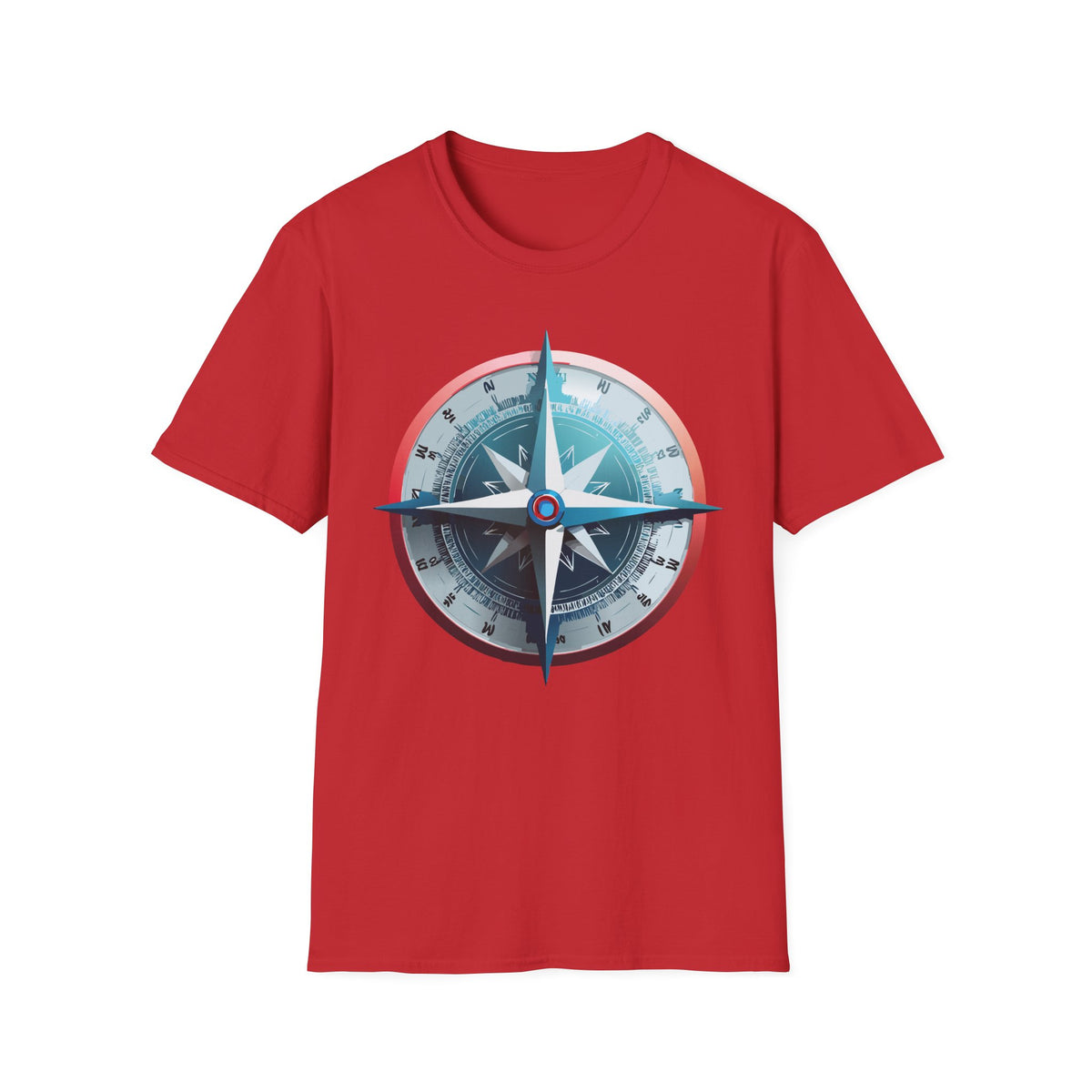Nautical Compass Graphic T-Shirt | Vintage Compass Travel Graphic Design Unisex 100 Cotton Gildan T-Shirt