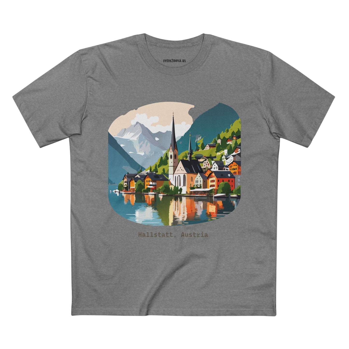 Austria Travel Shirt Unisex Premium Cotton Tee Featuring Original Art Design Retro2Nova