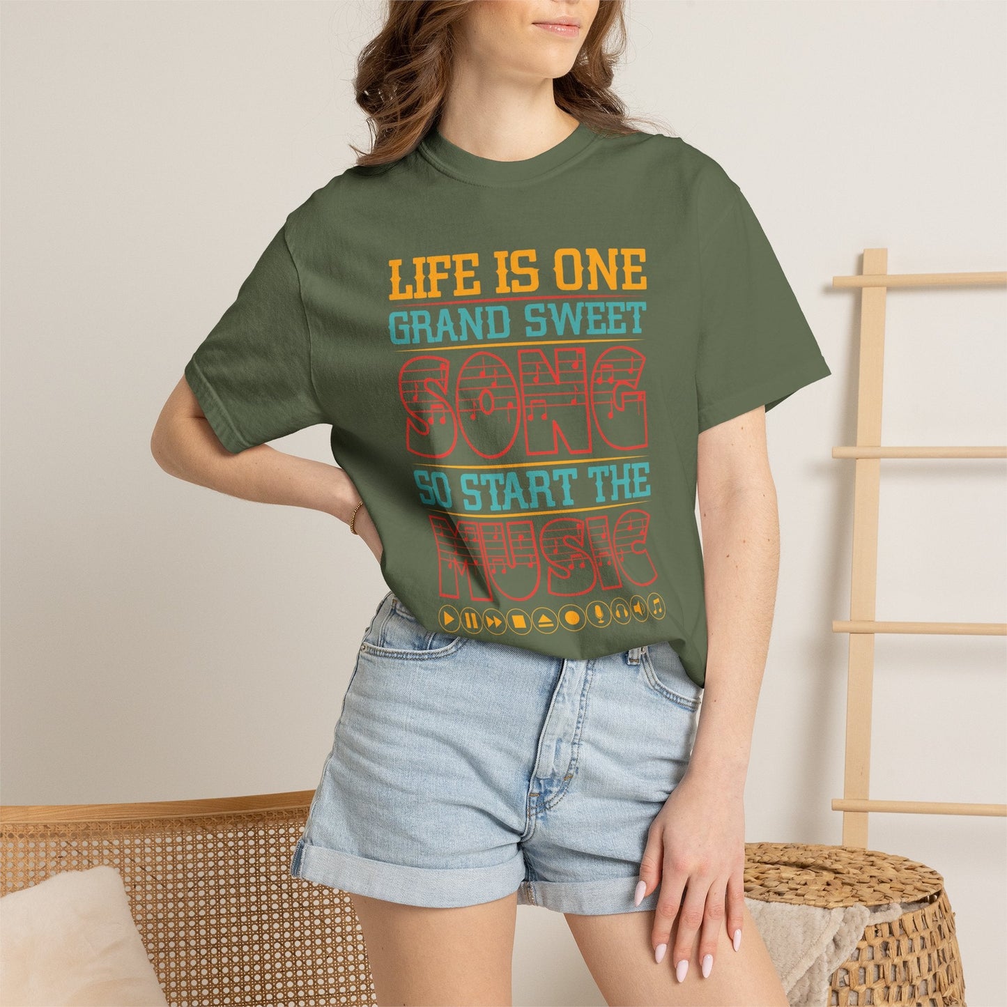 Music Graphic Design Unisex Cotton T-shirt 023