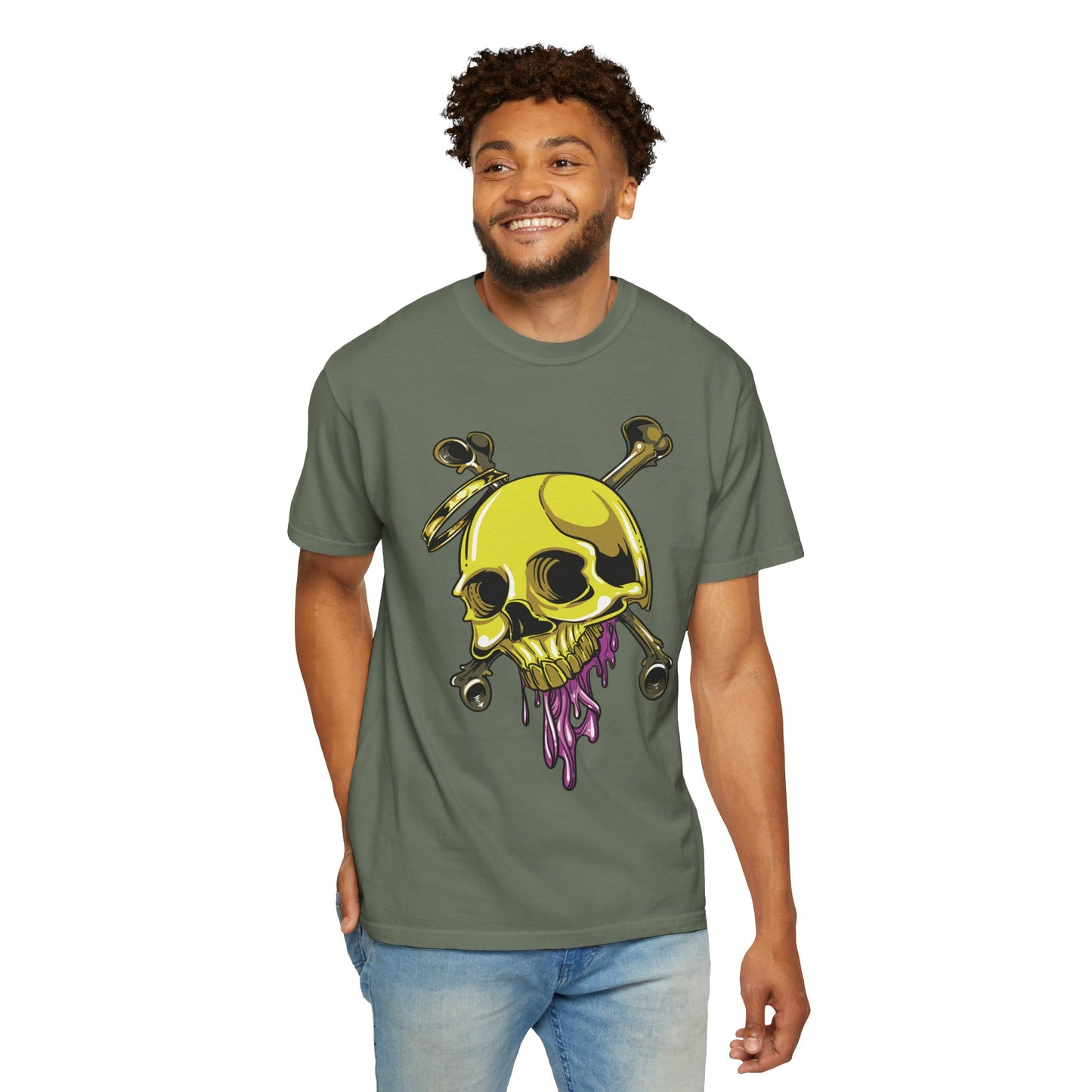 Unisex Cotton Tee Shirt with Skull