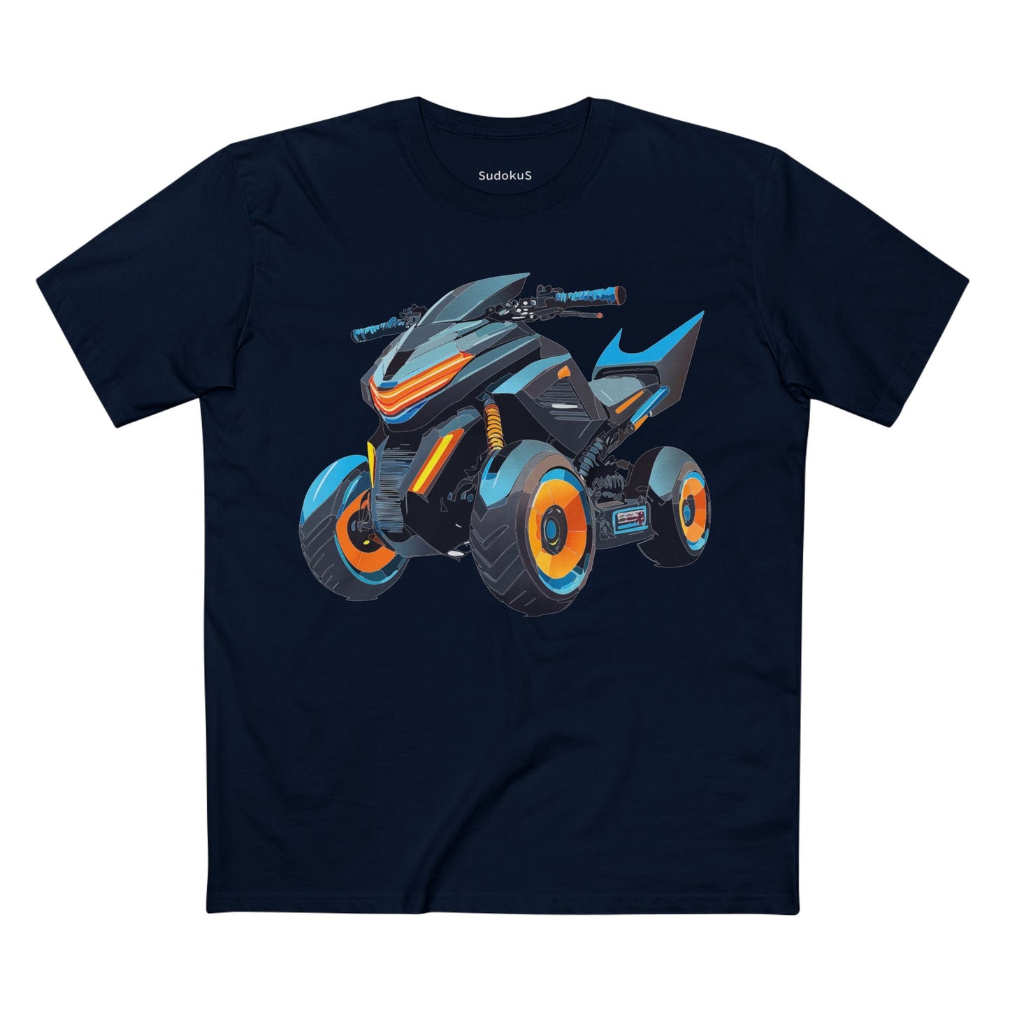 Moto Bike Graphic Unisex 100 Cotton Staple Tee 15
