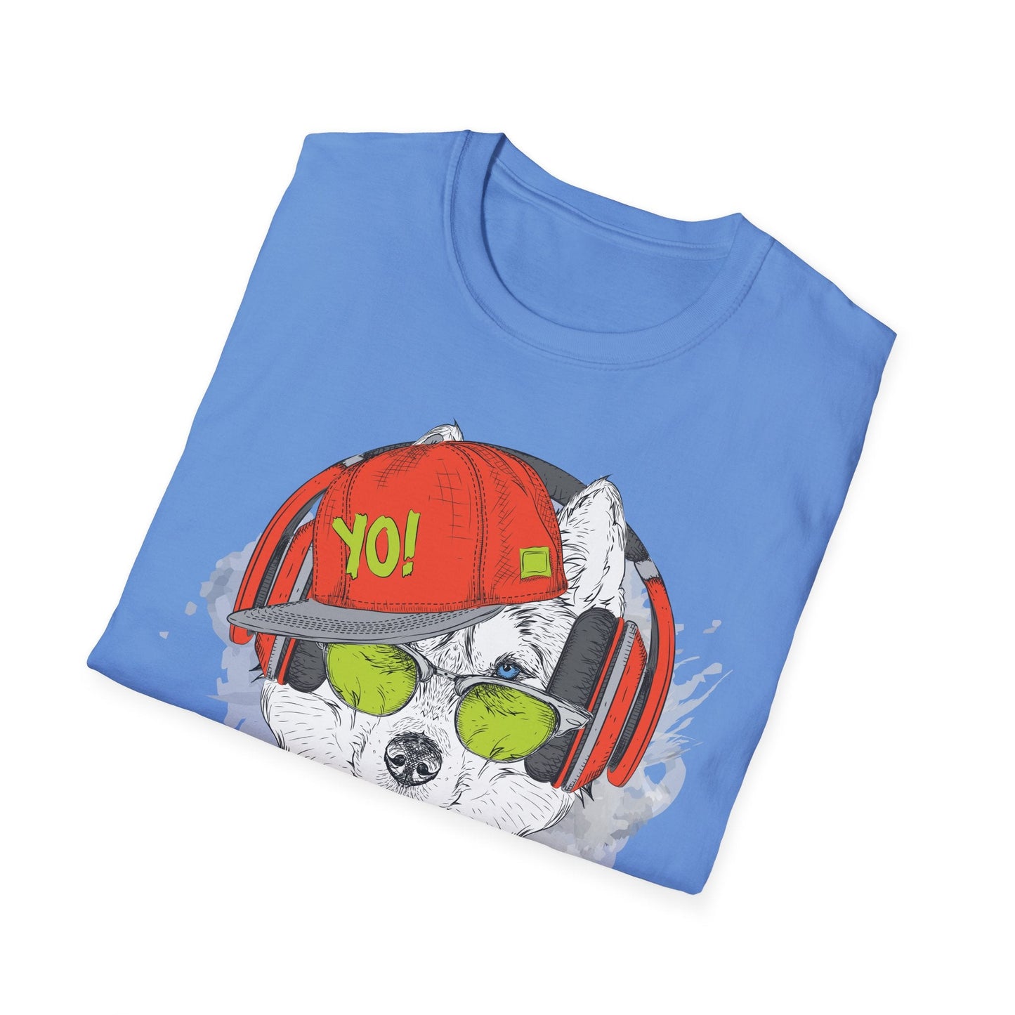 Unisex Music Animals Short Sleeve T Shirt With Headphones For Music Lovers Gildan 64000