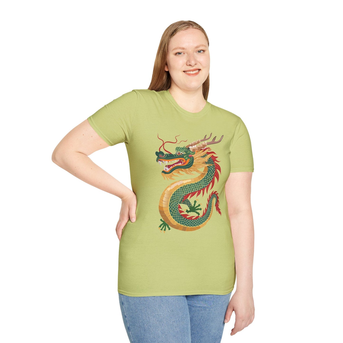 Dragon T Shirt Unisex Dragon Shirt With Animal Art Design Gildan Softstyle 64000 Tee