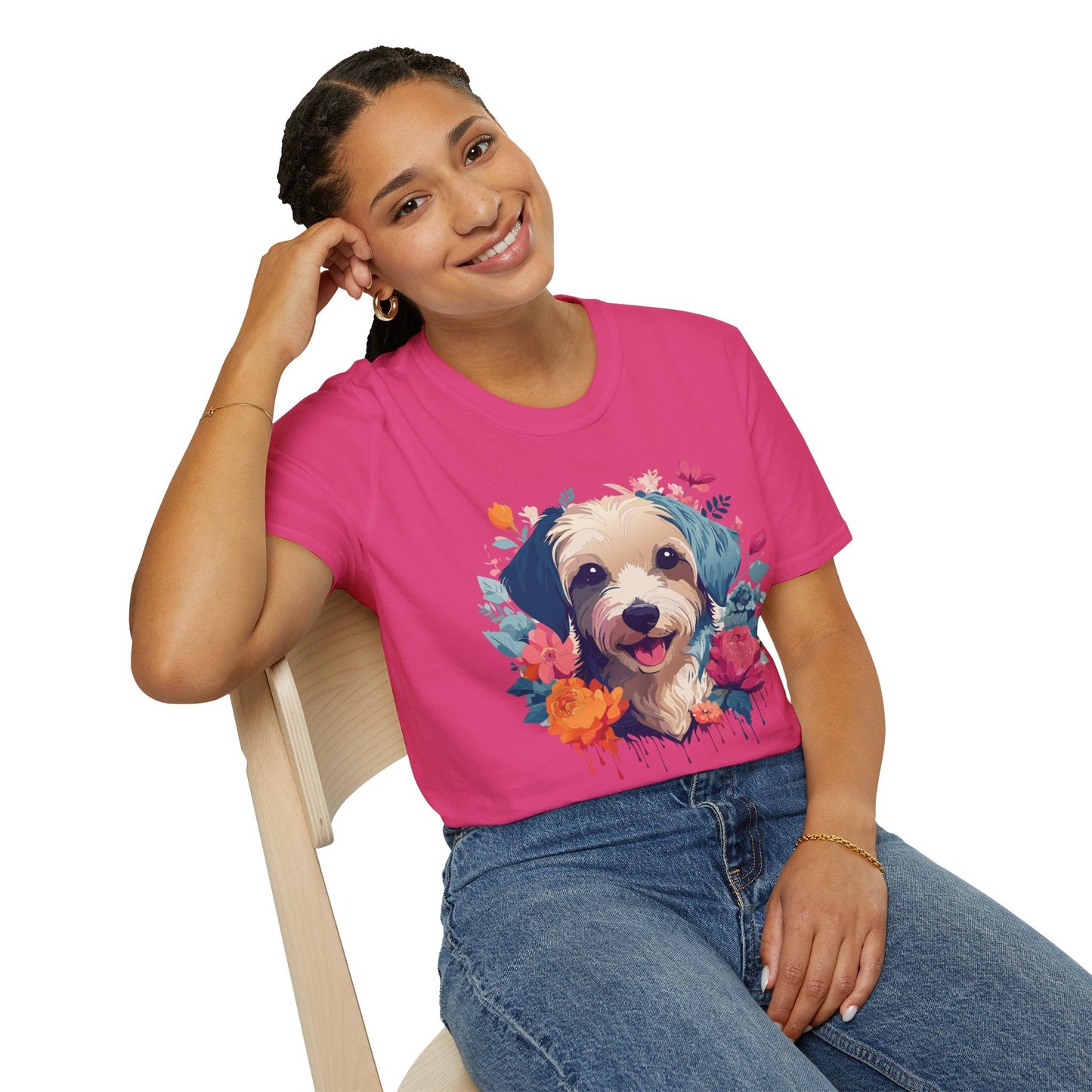 Dog Shirt Unisex Animal Tee Made From 100 Percent Ring Spun Cotton