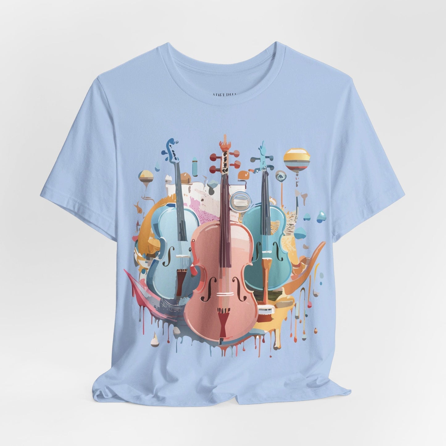 Music Graphic T Shirt Unisex Vintage Inspired Art Tee by Adelpha Premium Jersey Short Sleeve
