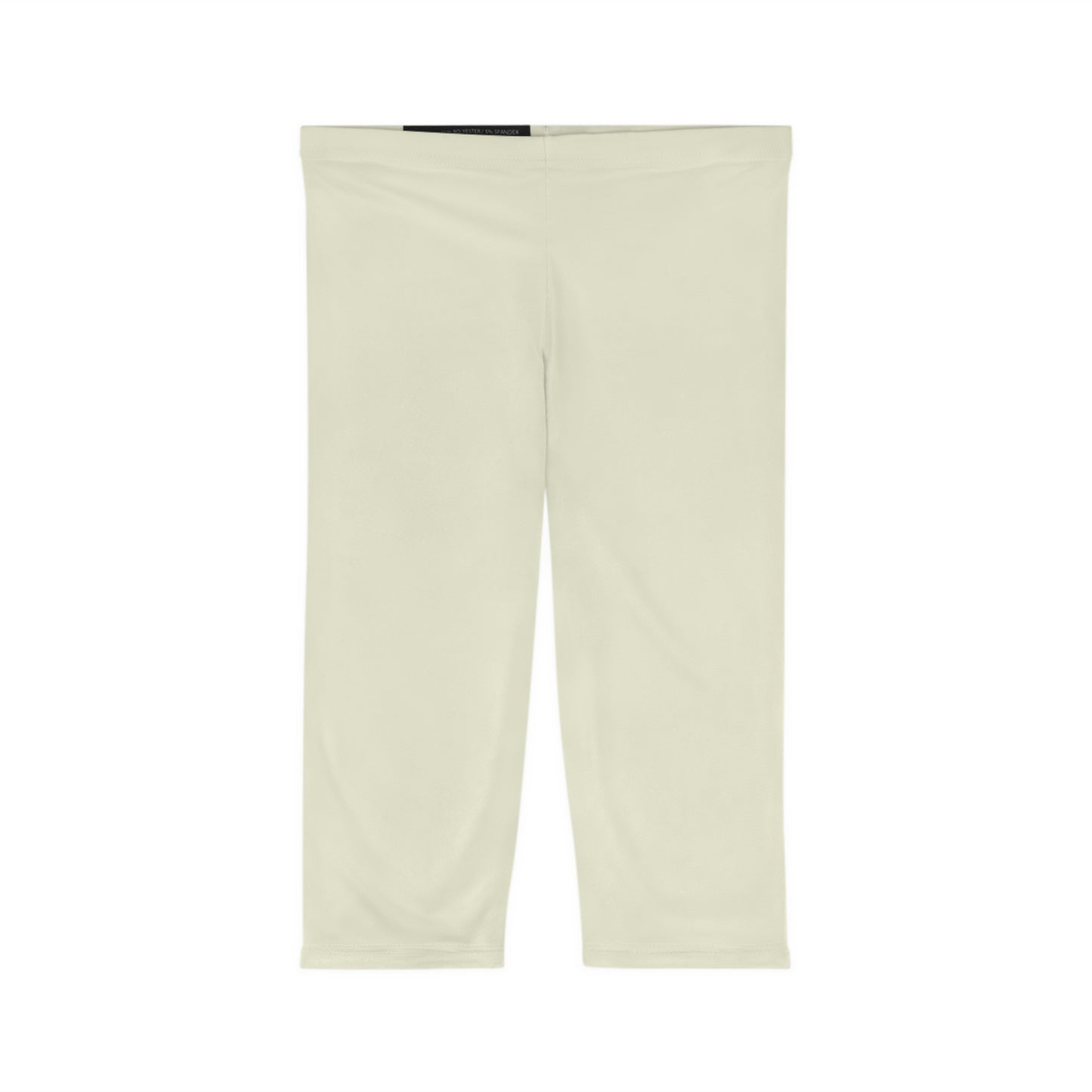 Beige Color Women's Brushed Suede Poly Span Casual Capri Leggings XS-2XL