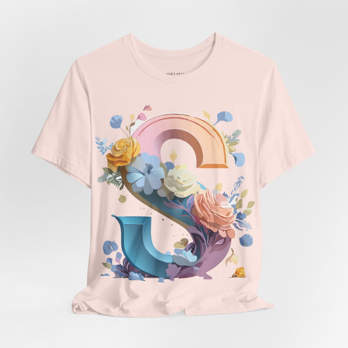 Letter S Graphic Unisex Cotton Bella+Canvas Tee with Art Letter Design