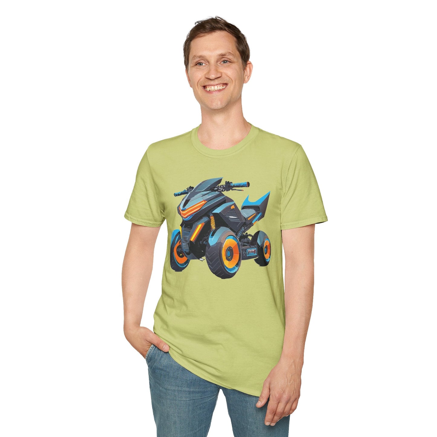 Unisex Motorcycle Art Design T Shirt Softstyle 64000 MTB Graphic Tee For Riders