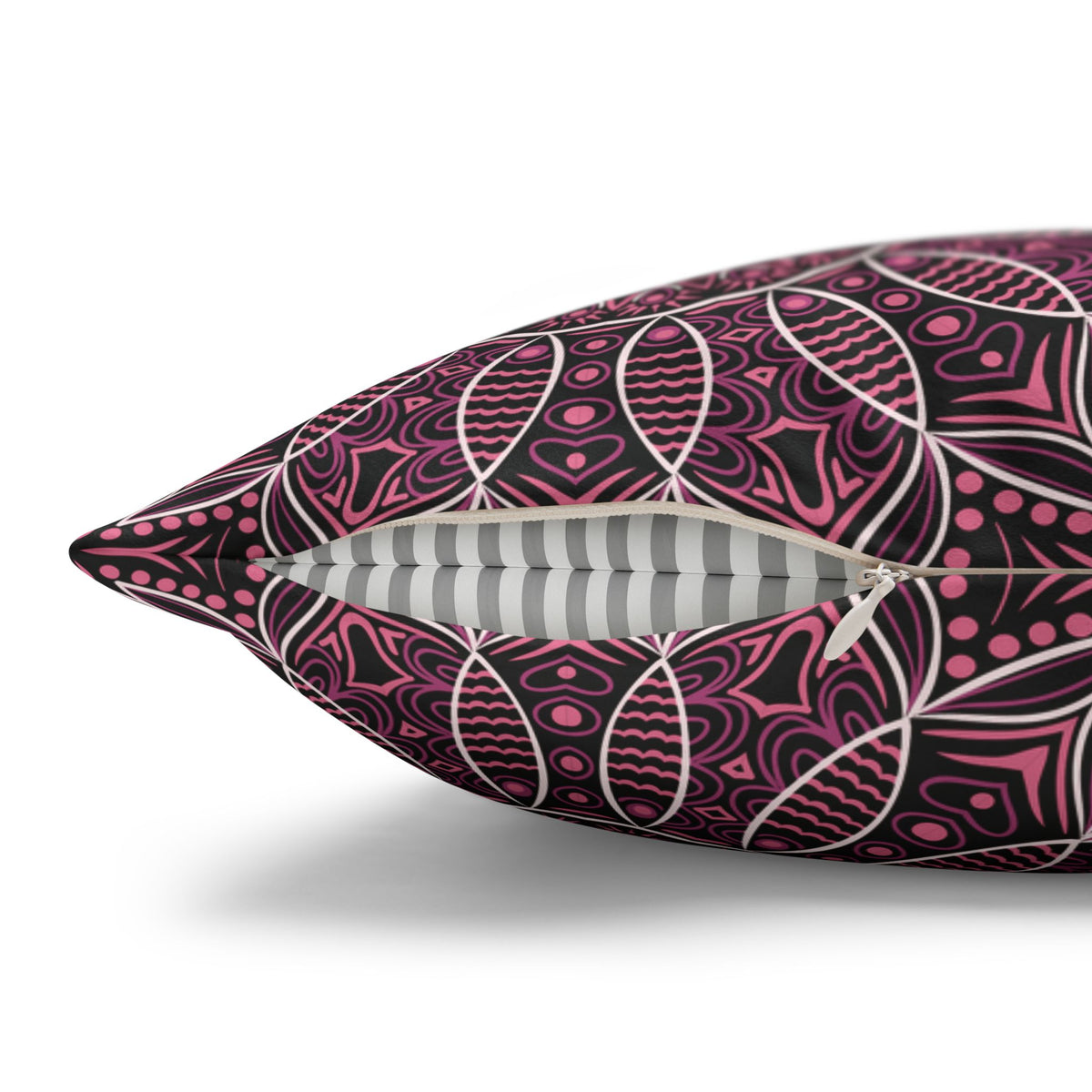 Ornament Print Pillowcase 100 Faux Suede Cover - 4 sizes: 14"-16"-18"-20" - Pillow Not Included