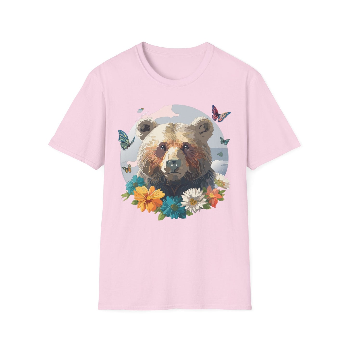 Bear T Shirt Unisex Gildan Softstyle Cotton Tee With Teddy Bear Design Lightweight Comfort