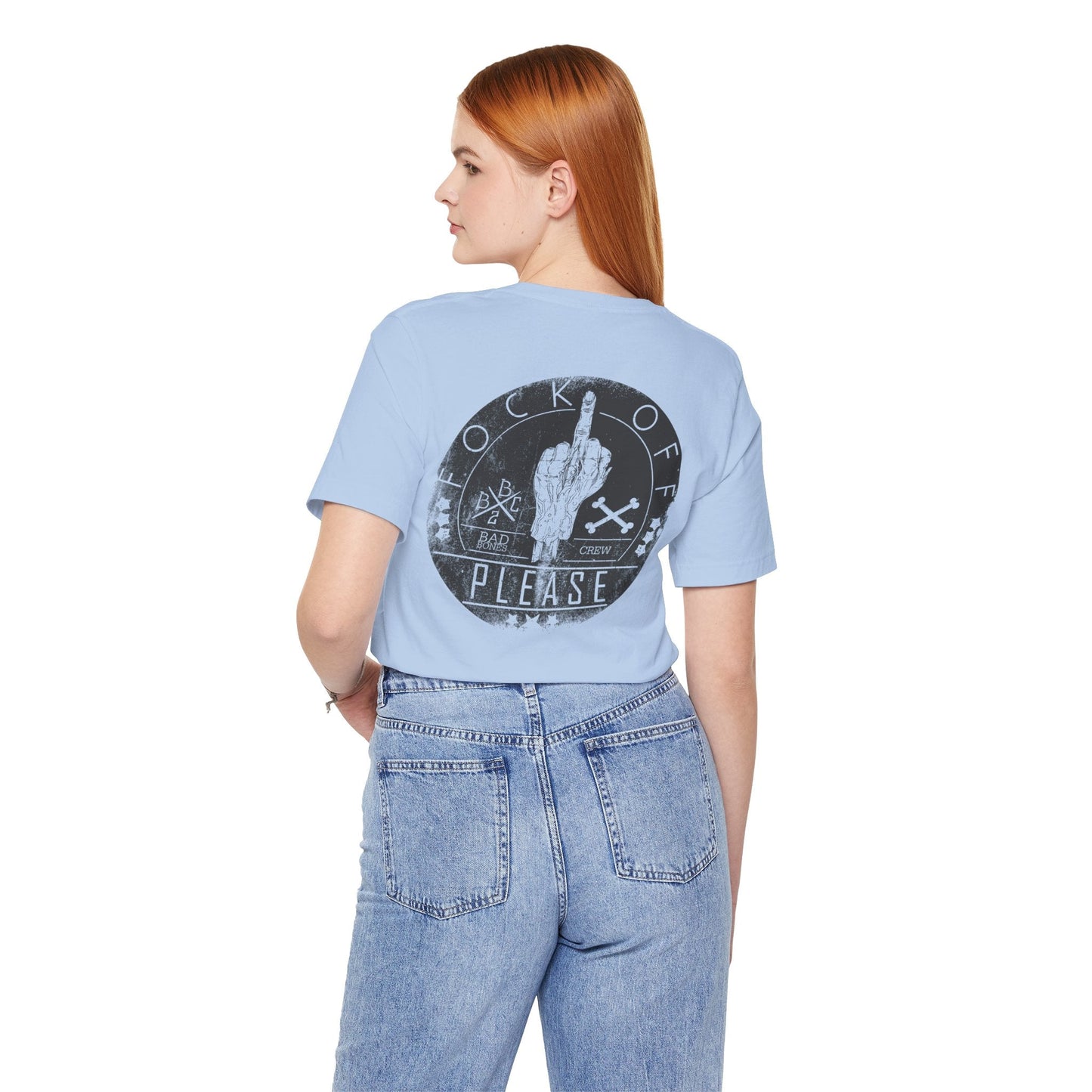 Middle Finger Skull Graphic Design Unisex Cotton T-Shirt A-11