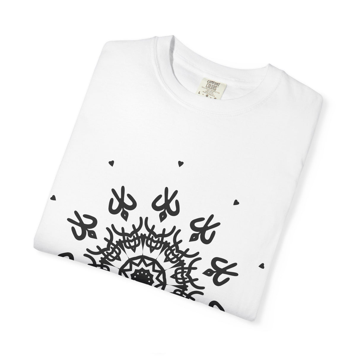 Unisex Garment Dyed Cotton T-Shirt with Mandala Graphic Design