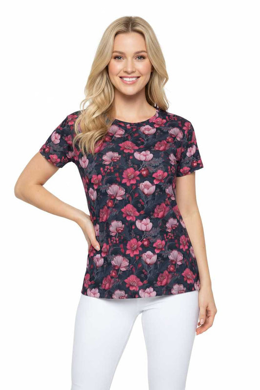 Women Poly Shirt with Floral Print F217