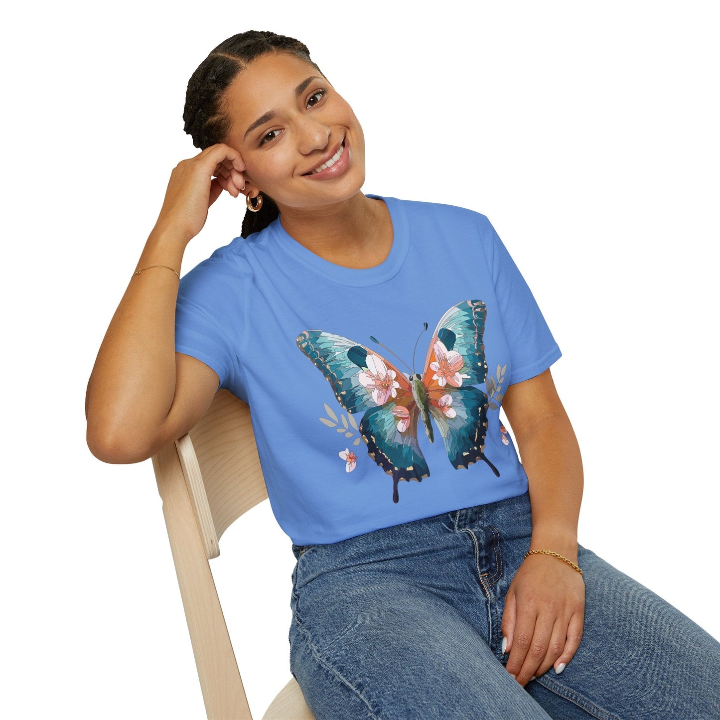 Butterfly Shirt Unisex T Shirt Monarch Butterfly Print Gildan Softstyle 64000 Cotton Tee Classic