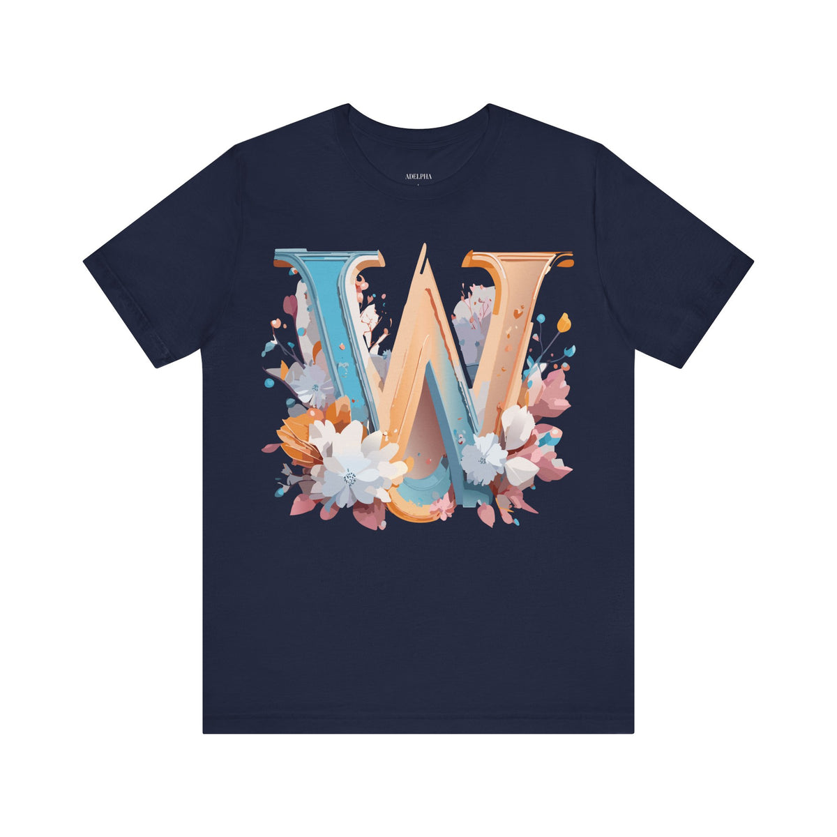 Letter W Graphic Unisex Cotton Bella+Canvas Tee with Art Letter Design