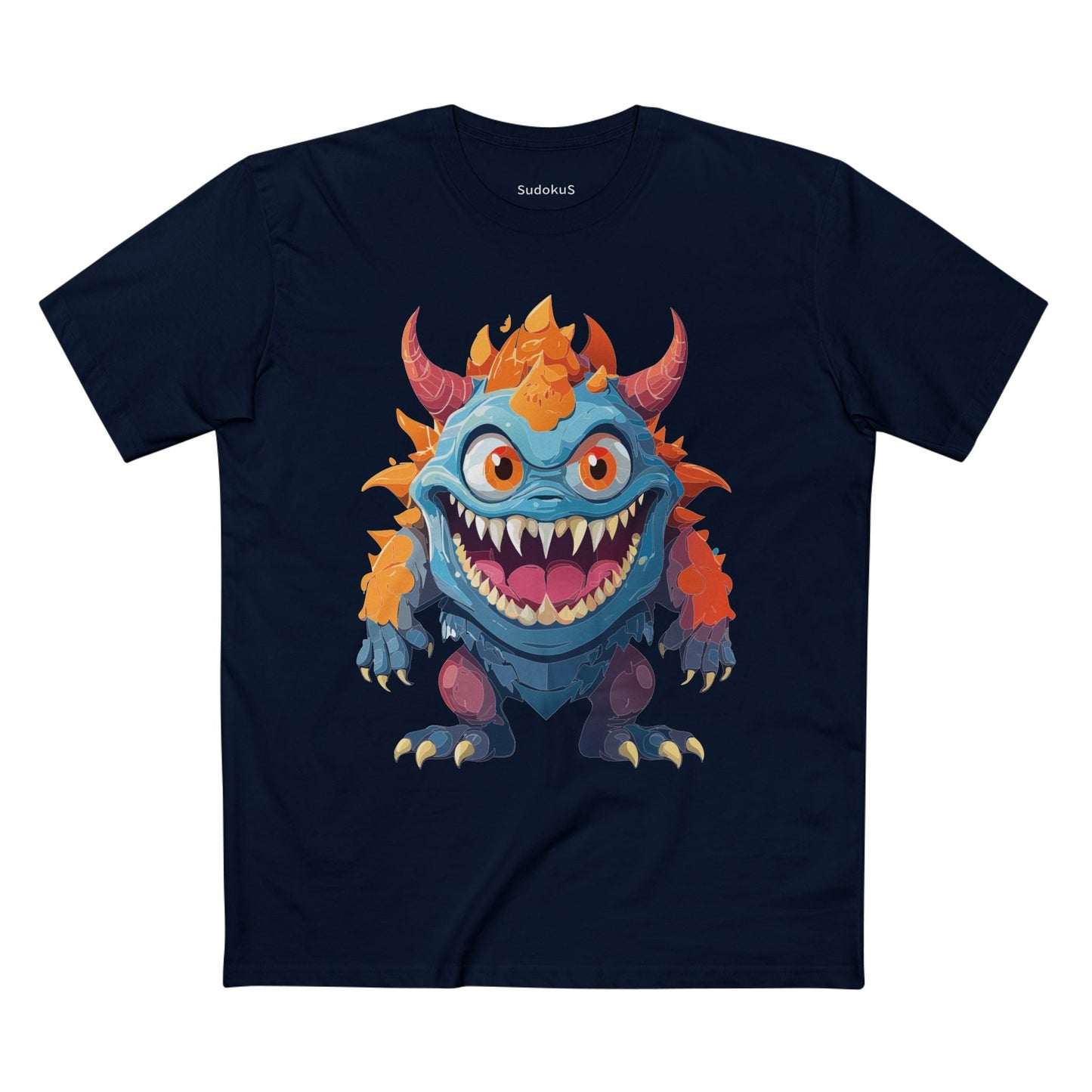 Cartoon Monsters Graphic Unisex 100 Cotton Staple Tee 34