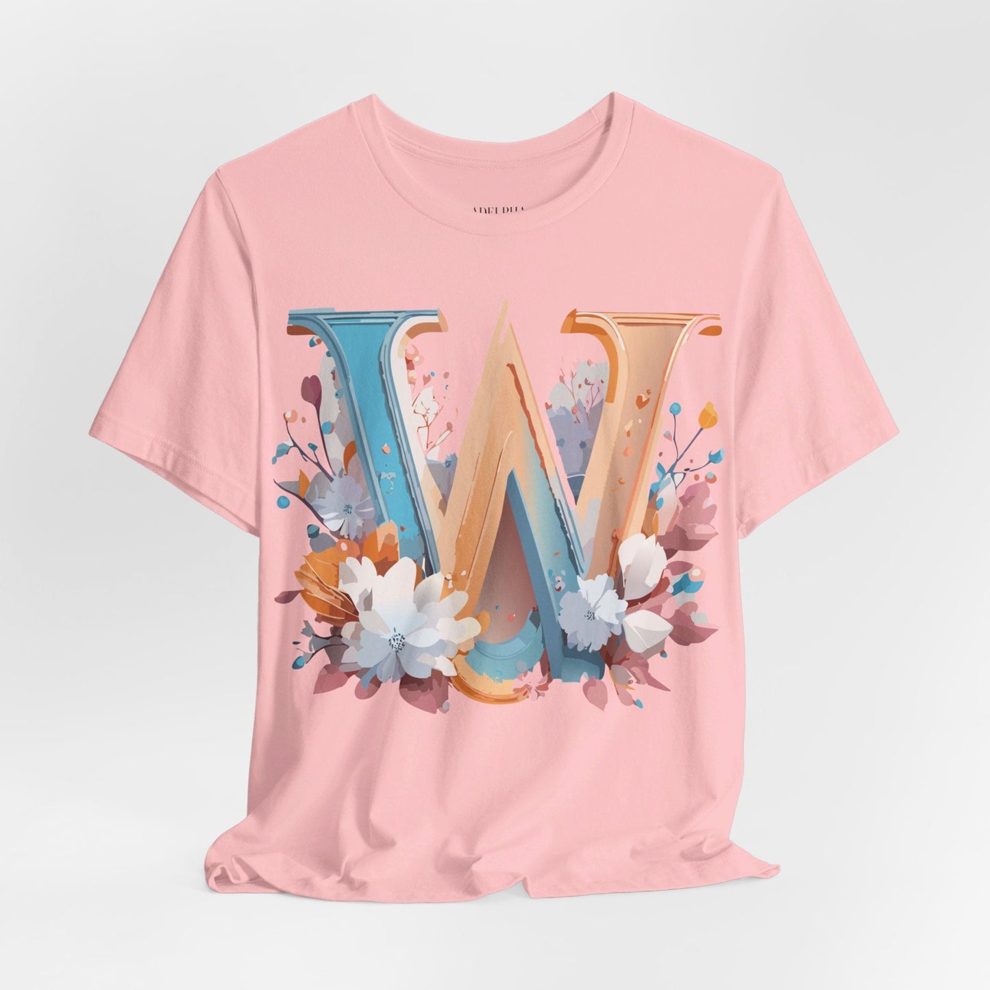 Letter W Shirt Graphic Tee Unisex Adelpha Vintage Inspired Art Design Short Sleeve