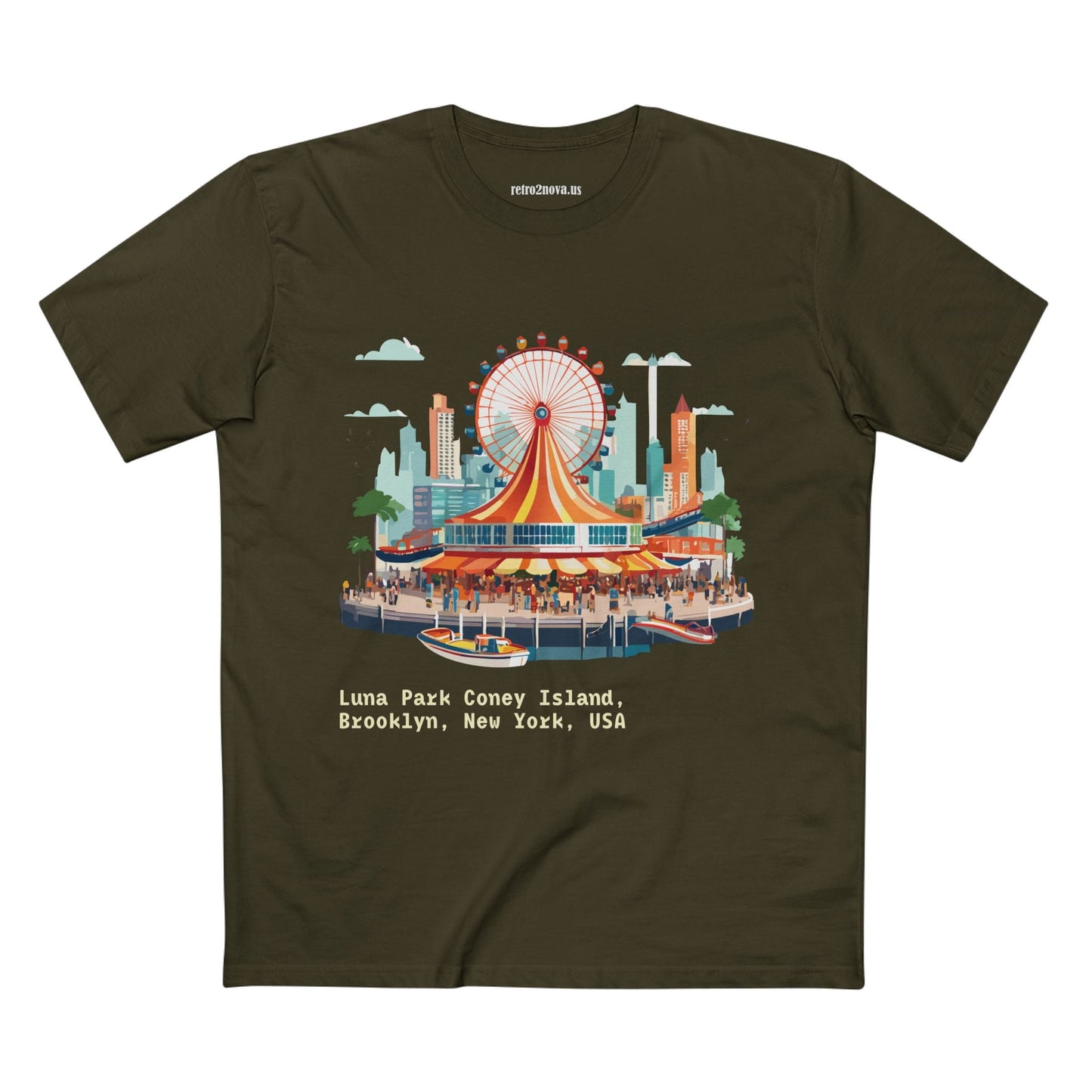 Travel Shirt Brooklyn Tourist Tee TT-13 Unisex By Retro2Nova Premium Cotton Art Collection
