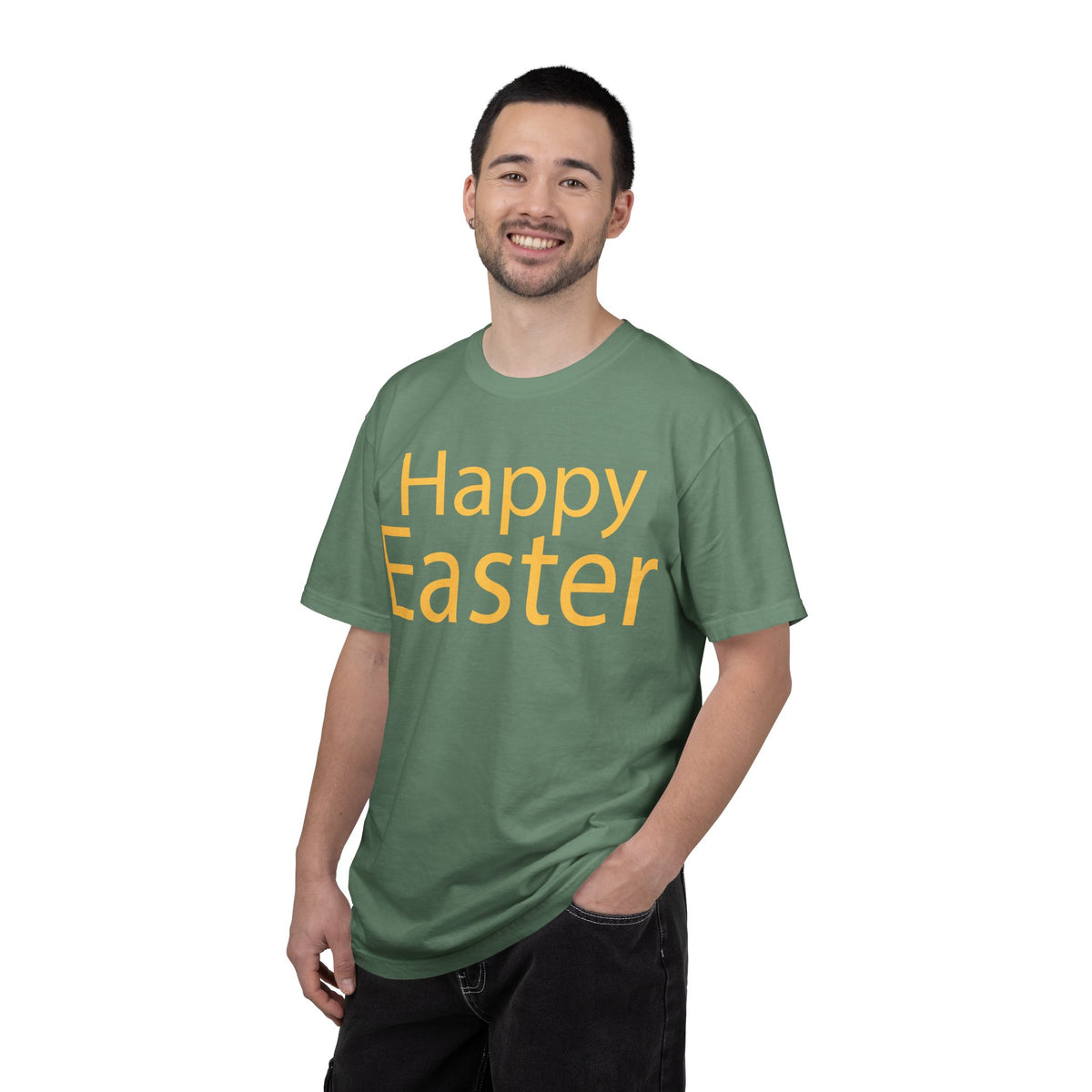 Happy Easter T-Shirt, Tee Shirt with Easter Signature, T Shirt with Easter Prints, Tee Shirt with Easter Design
