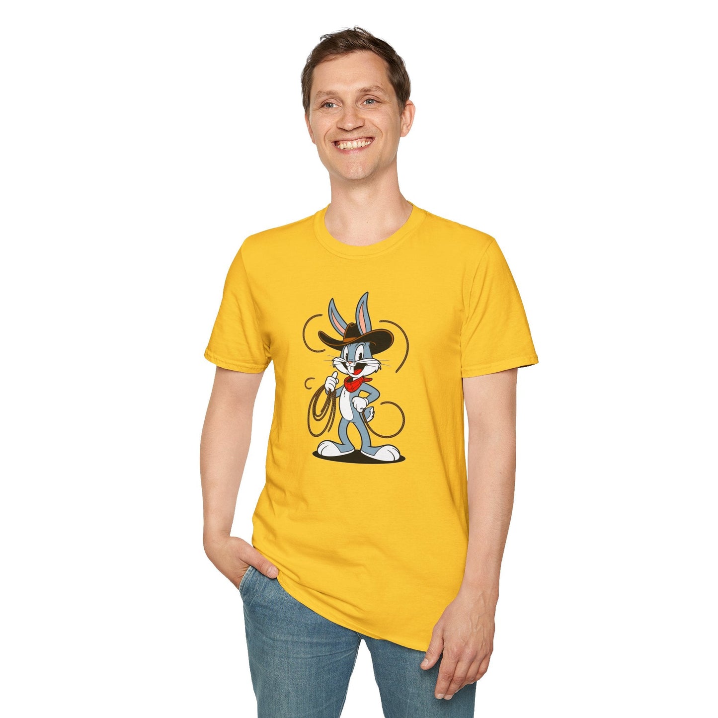 Bugs Bunny T Shirt Unisex Gildan Softstyle 64000 Cartoon Animation Tee With Art Design Artwork