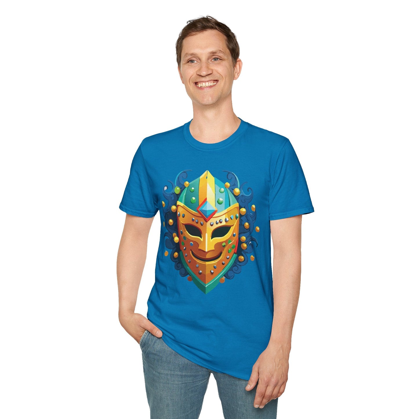 Mask Graphic Unisex Cotton Masquerade Design Artwork Tee 11