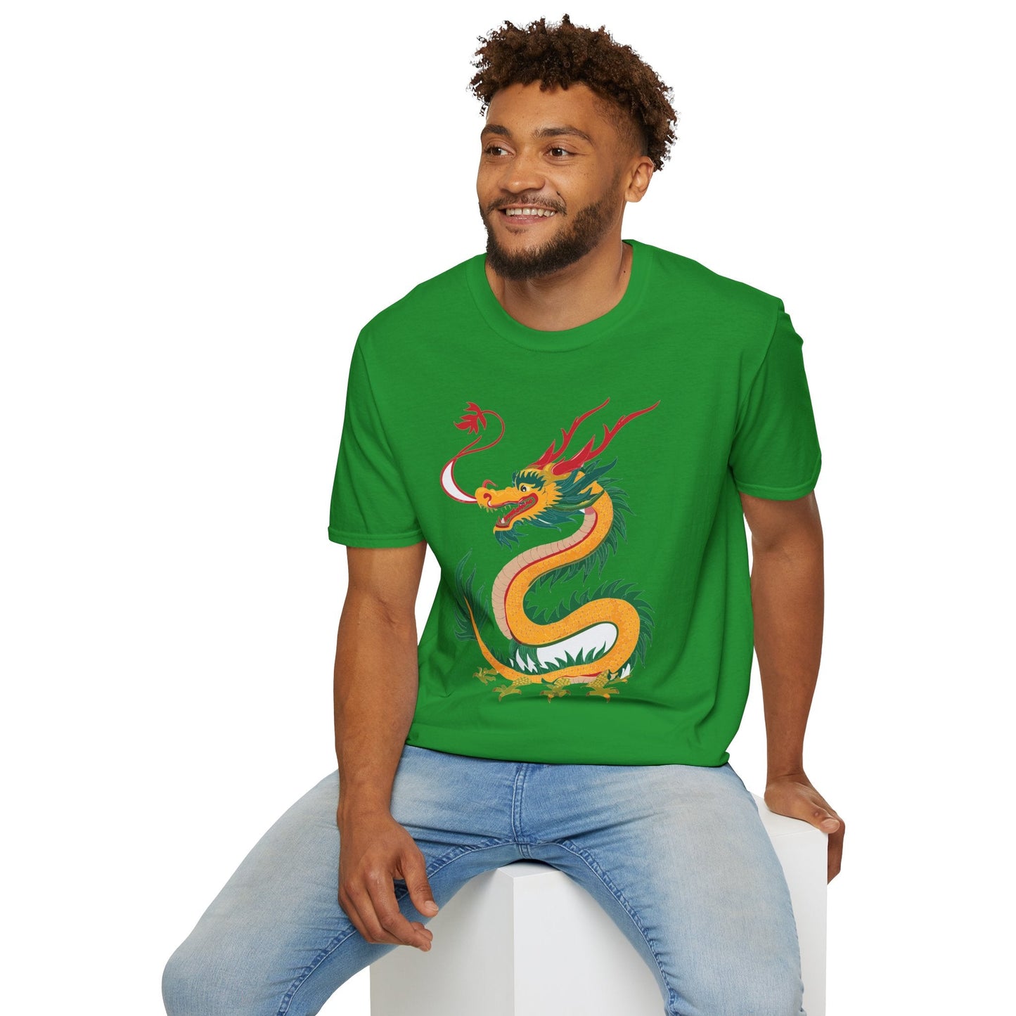 Dragon Graphic Unisex Cotton Softstyle Art Design Tee With Animals 7