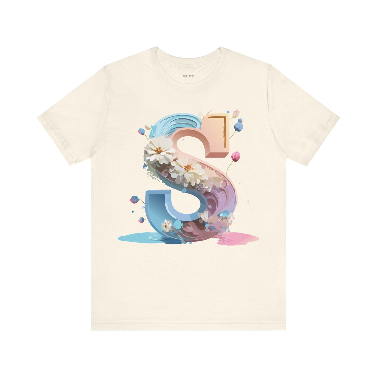 Letter S Graphic Unisex Cotton Bella+Canvas Tee with Art Letter Design