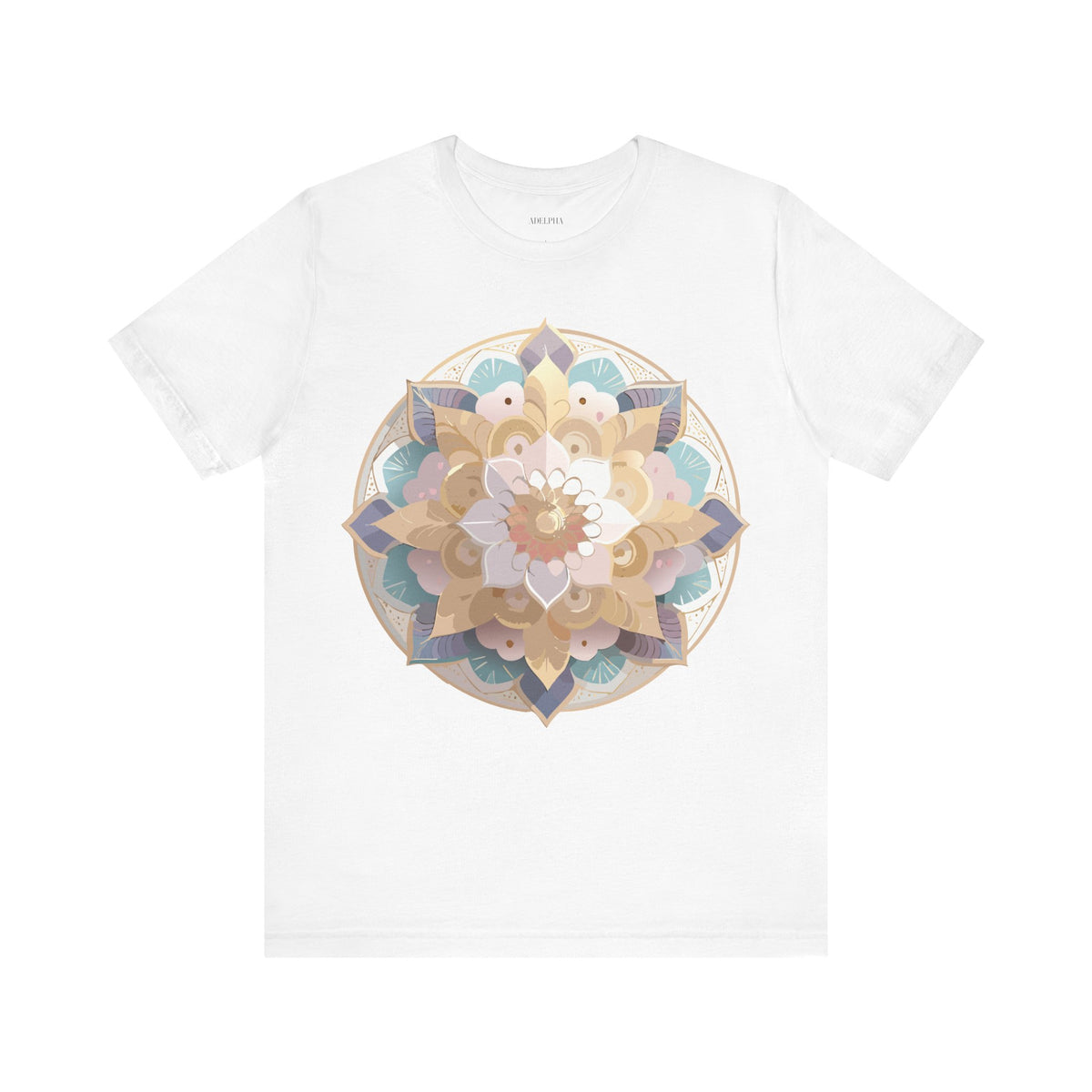 Mandala Graphic Unisex Cotton Bella+Canvas Tee with Floral Art Design d27