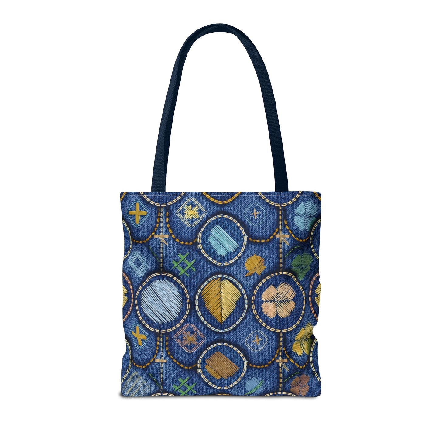 Denim Fabric Imitation Print Unisex Canvas Bag Poly Spun 3 Sizes Tote Bag 189-4